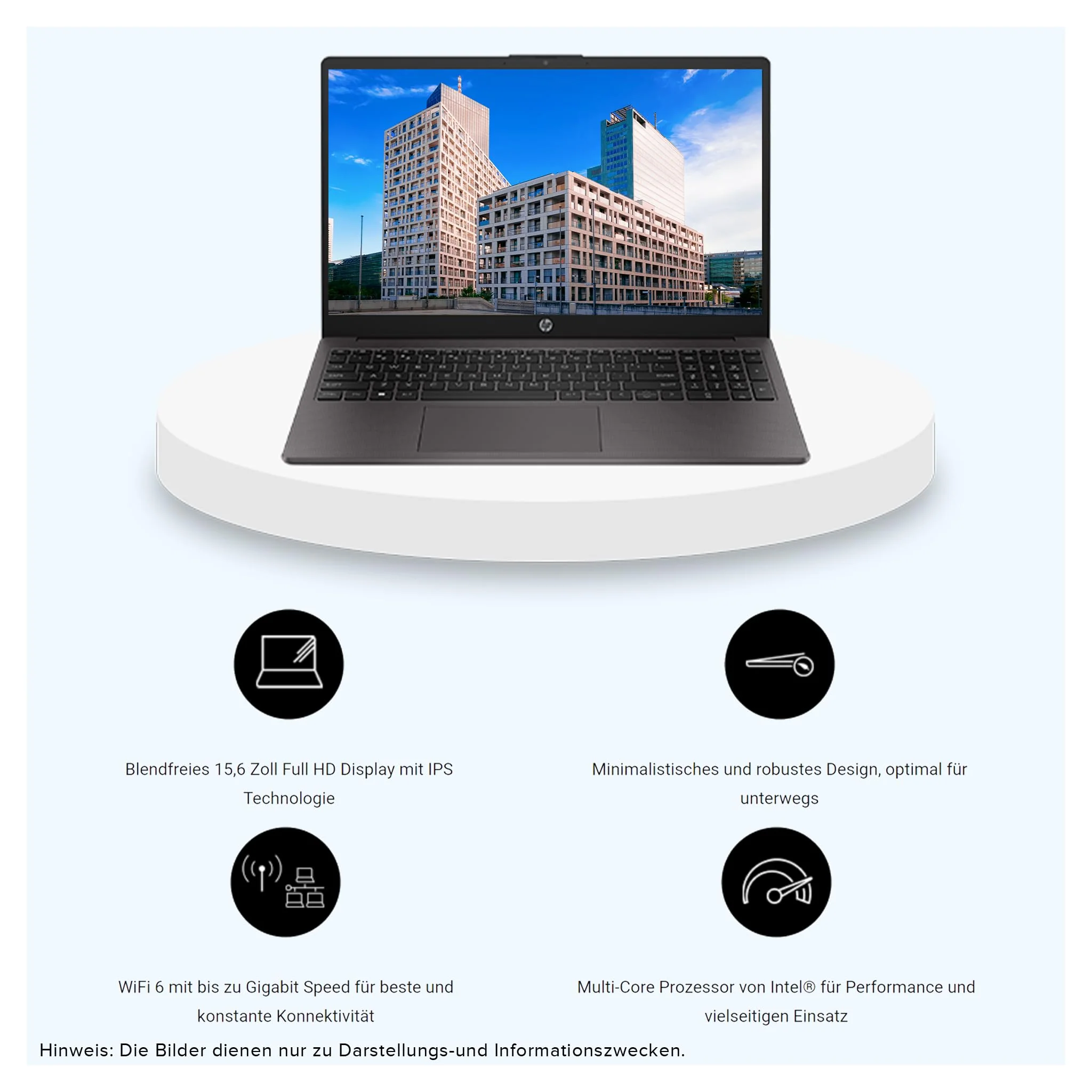 HP 250 G10 Laptop, Intel Core i5-1334U, 16 GB DDR4 RAM, 512 GB PCIe SSD, 15.6" FHD, Intel Iris Xe Graphics, QWERTZ Tastatur, Windows 11 Pro, Anthrazit - Image 2