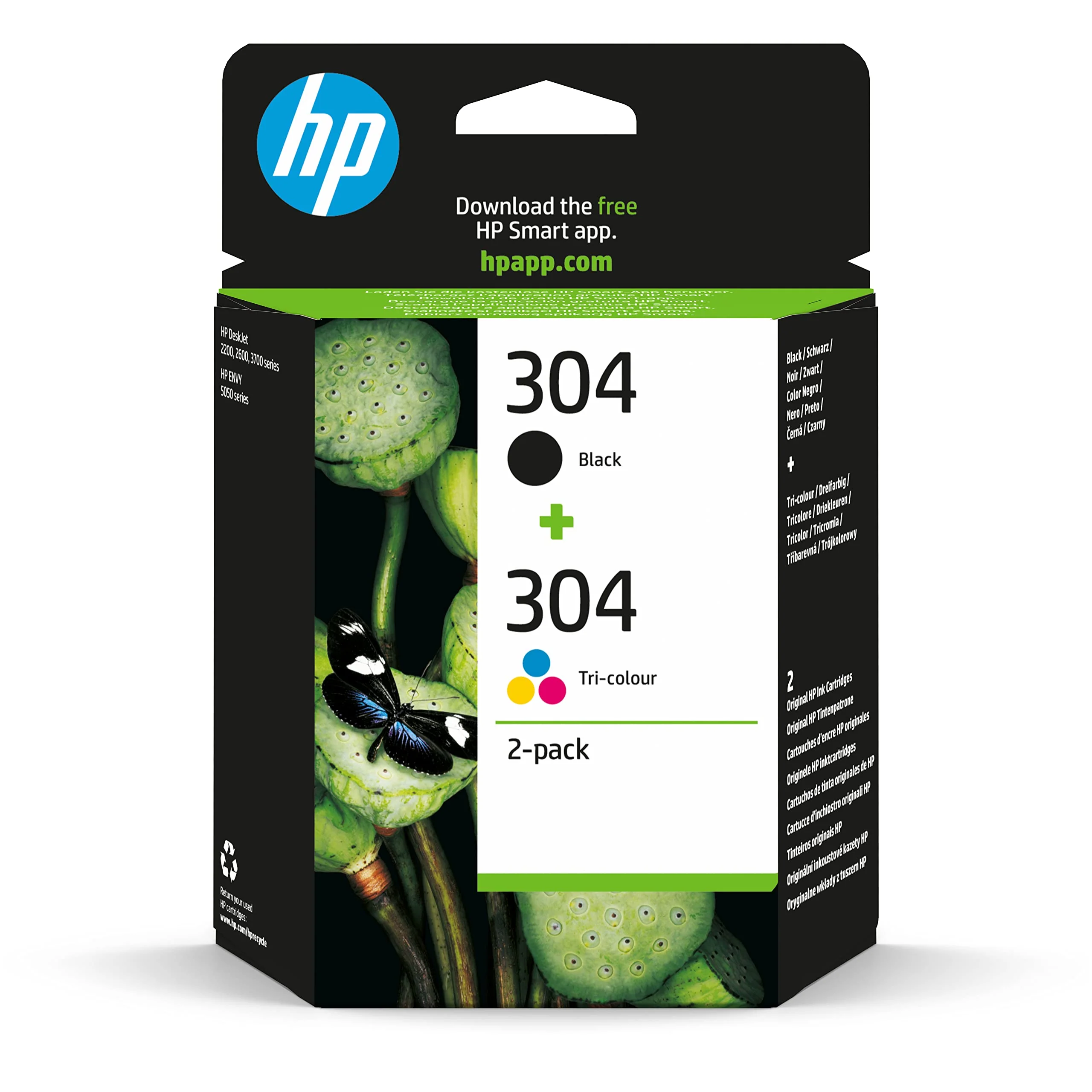 HP 304 (3JB05AE) Multipack Original Druckerpatronen 1xSchwarz,1x Farbe für HP DeskJet 26xx, 37xx, ENVY 50xx, Standard, 2 Count (Pack of 1), 120 Seiten (Schwarz) - Image 7