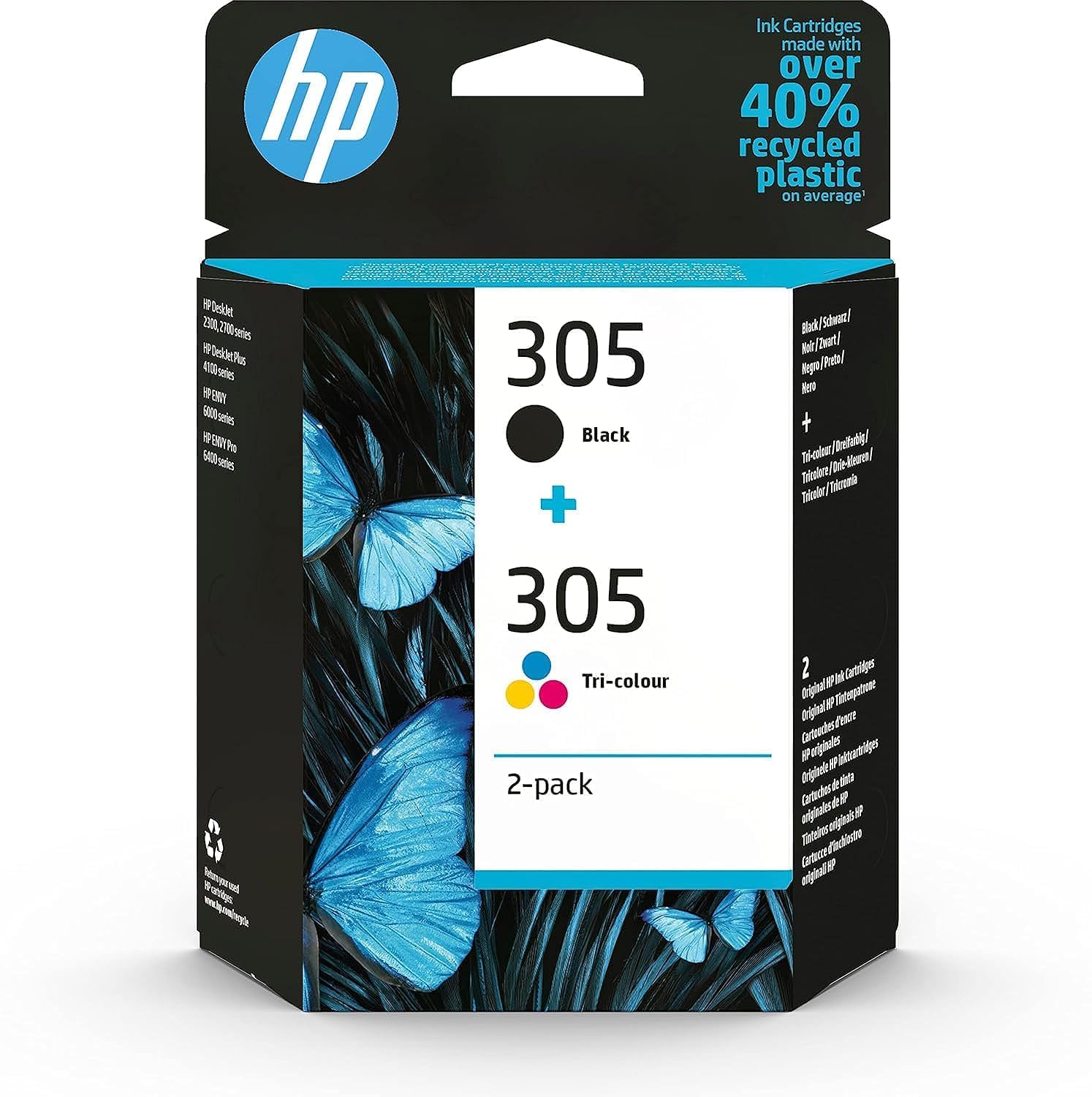 HP 305 2-Pack TRI-Color/Black ORIGINAL Ink Cartridge - Image 3
