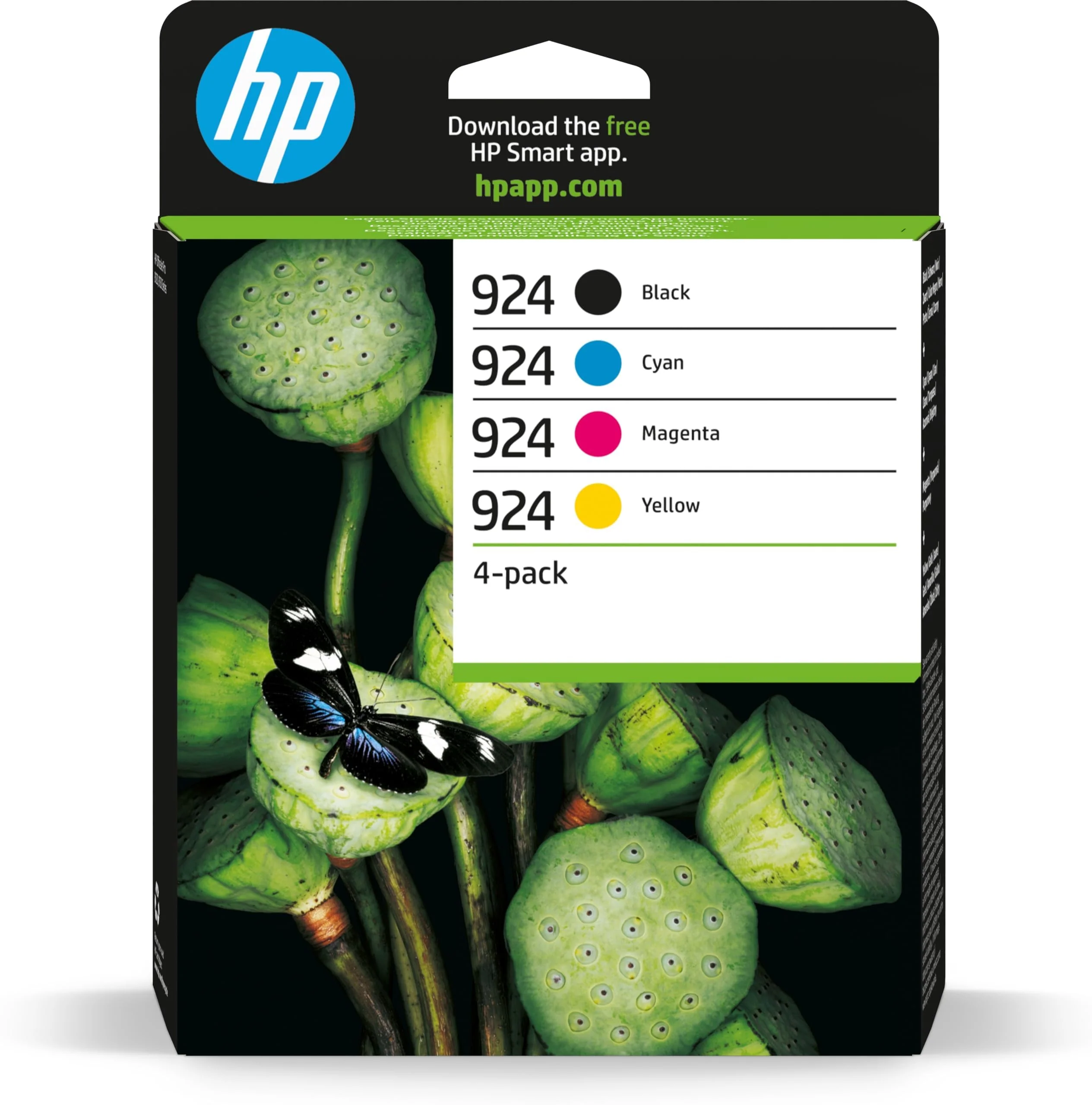 HP 924 (‎6C3Z1NE) Multipack Original Druckerpatrone, Schwarz und Farben, 1xSchwarz, 1xCyan, 1xMagenta, 1xGelb für HP OfficeJet Pro 8124e, 8122e, 8132e, 8135e, 8134e, 8125e All-in-One-Drucker - Image 6