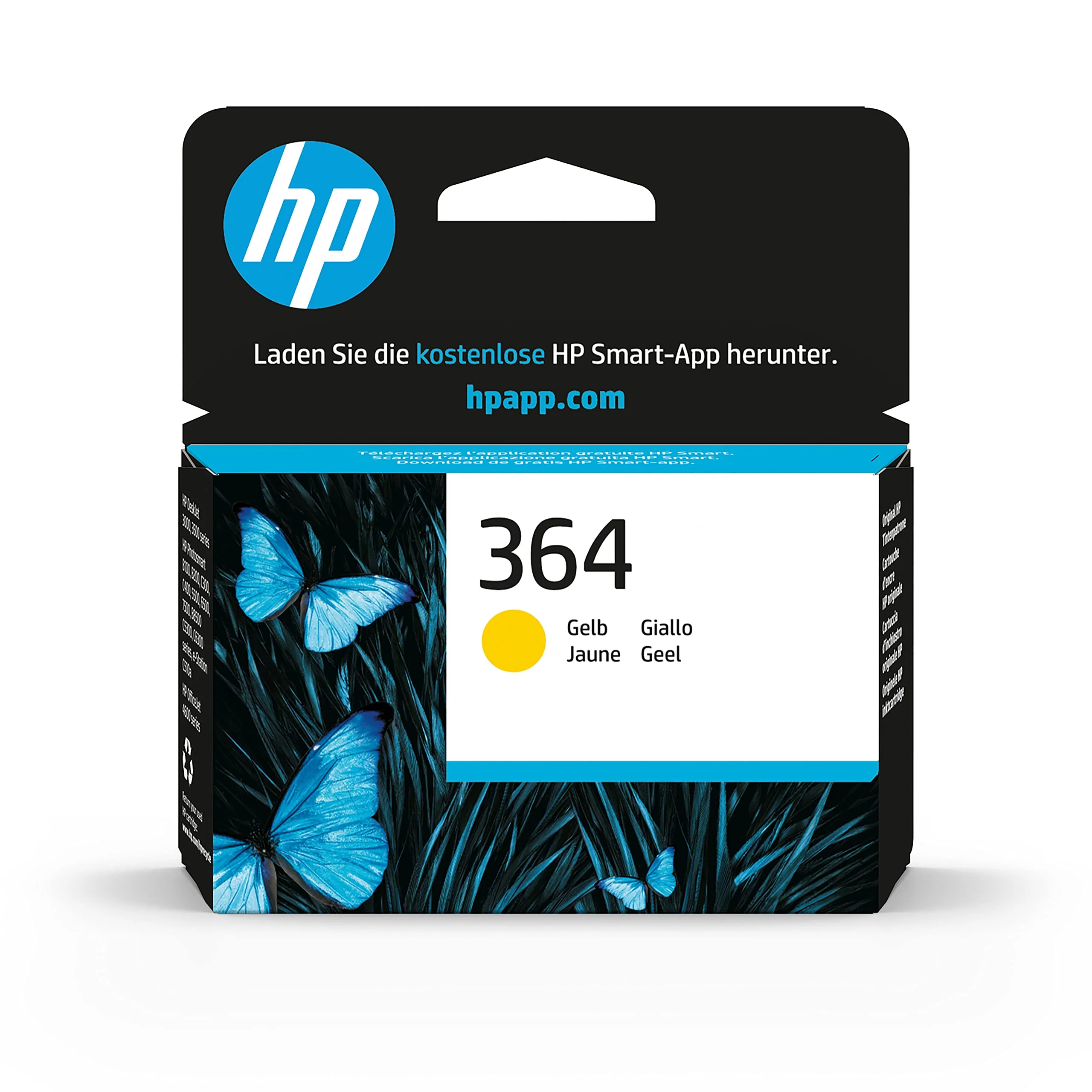 HP CB320EE 364 gelb Original Druckerpatrone für HP Deskjet 3070A, 3520; HP Photosmart 5510, 5515, 5520, 5525, 6510, 6520, 7510, 7520, C5324, C5380, C6324, C6380, B8550, D5460; HP Officejet 4620, 4622