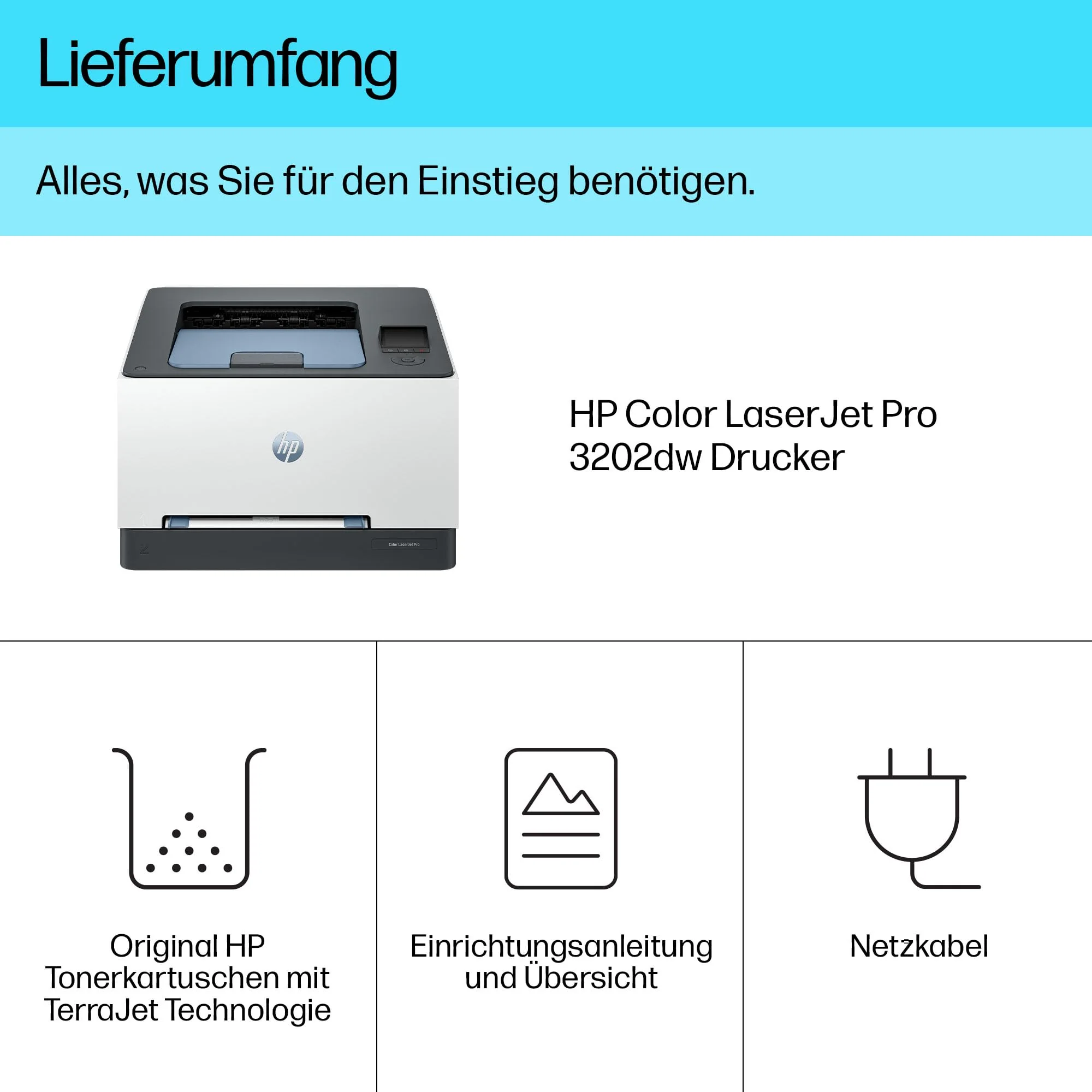 HP Color LaserJet Pro 3202dw Farblaserdrucker, Automatischer beidseitiger Druck, Hohe Druckgeschwindigkeit, Wi-Fi, High-Speed USB, Ethernet, HP Wolf Pro Security, Konzipiert für Arbeitsgruppen - Image 8
