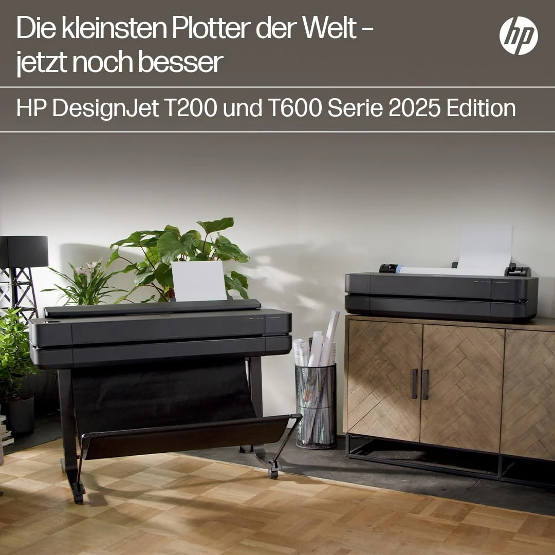HP DesignJet T630 36 Zoll (91 cm 5HB11D), Großformatdrucker, Plotter, Standard A4-A0, 76 A1-Drucke/Stunde, Wi-Fi, Ethernet, USB, 2400x1200 dpi, Recyceltes Metall, 1 Jahr Garantie, HP Click, Schwarz - Image 2