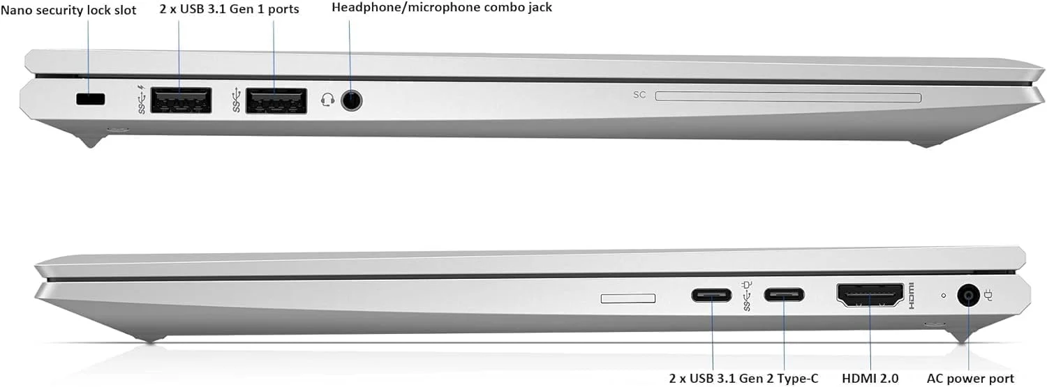 HP EliteBook 845 G7 Laptop Business, 14 Zoll FHD Notebook, AMD Ryzen 5 Pro 4650U, 16GB RAM, 512GB SSD, CAM, US-Tastatur, Windows 11 Pro (Generalüberholt) - Image 2