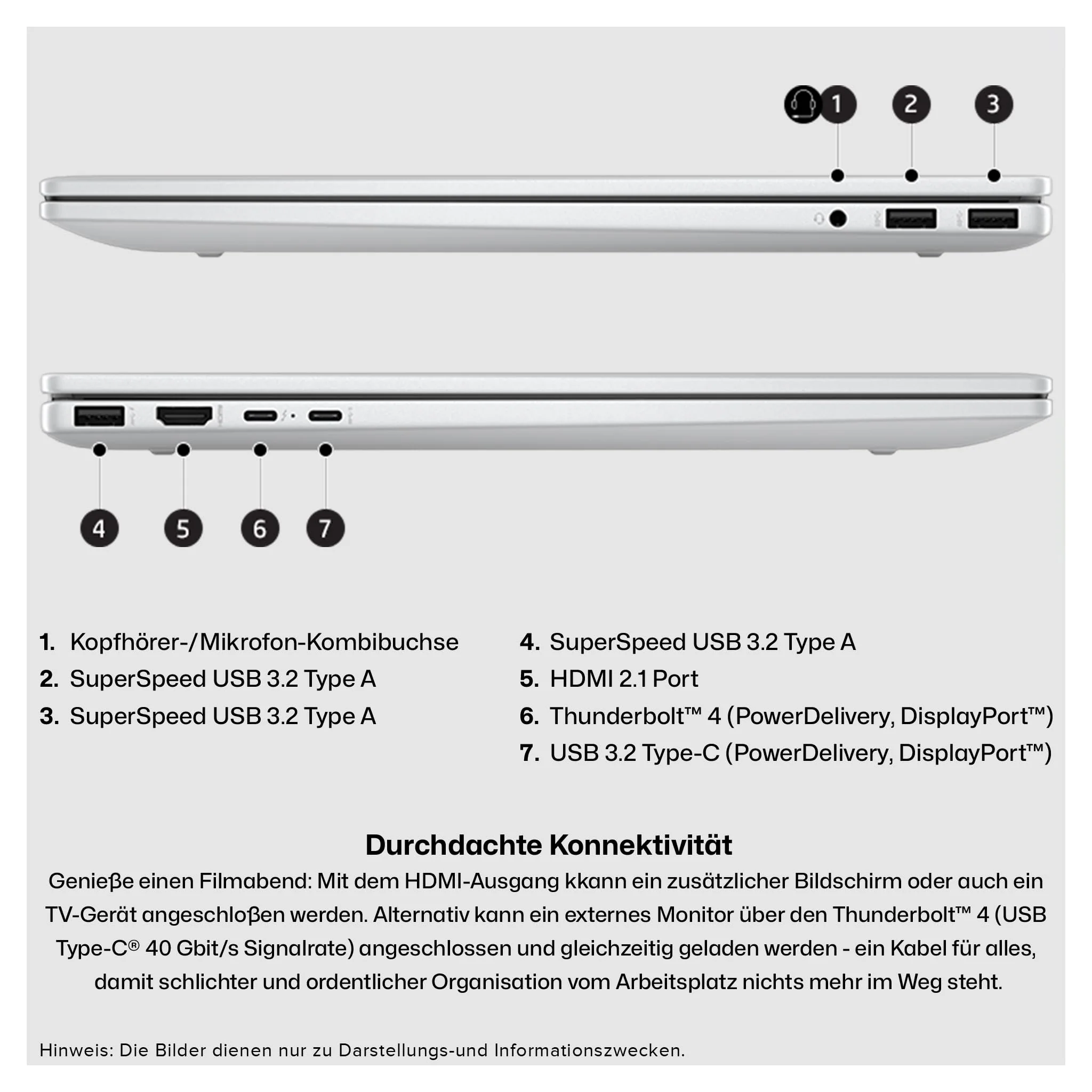 HP Envy Business Laptop, Intel Core Ultra 7-155H, 64 GB DDR5 RAM, 4 TB PCIe SSD, 17.3" FHD IPS Touchscreen, Intel Arc Graphics, QWERTZ Tastatur, Windows 11 Home, Silber - Image 3