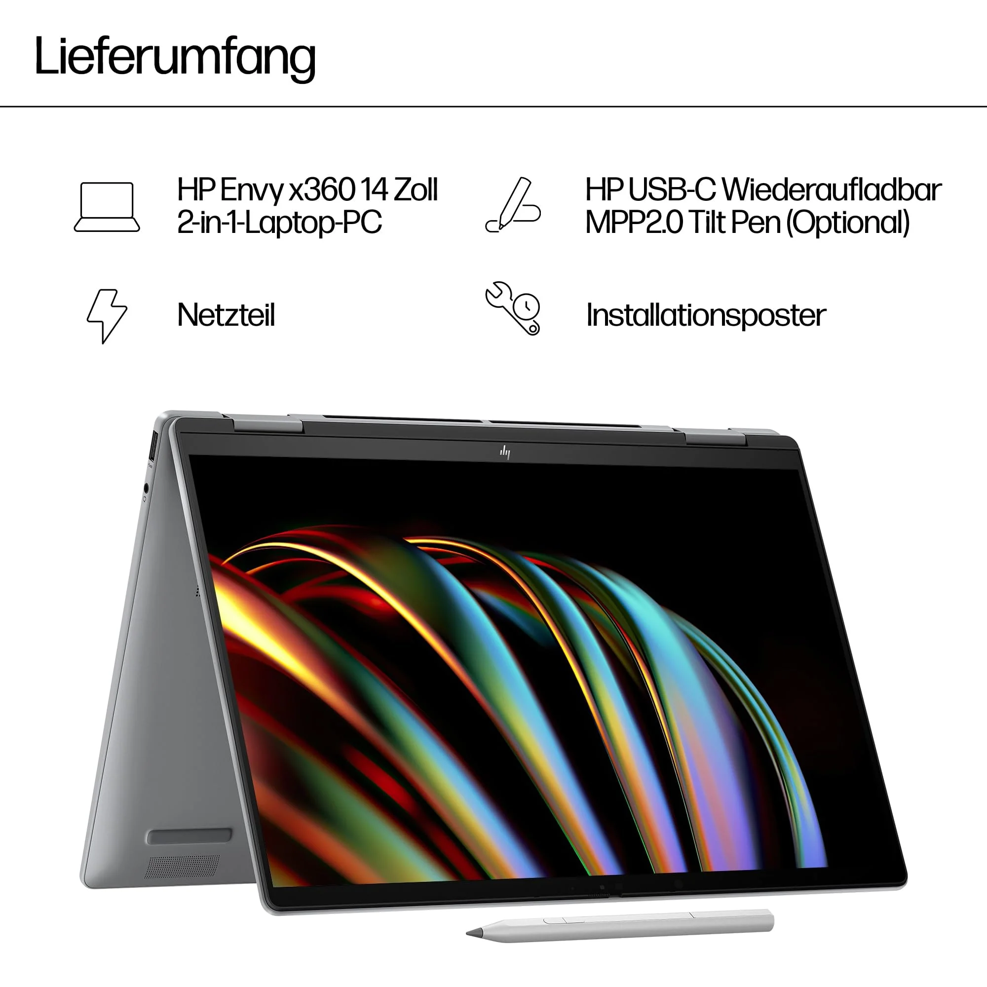 HP Envy x360 14-fc0175ng 14" 2.8k OLED Touch, Intel Core Ultra 7 155U, 16GB RAM, 512GB SSD, Windows 11 - Image 9