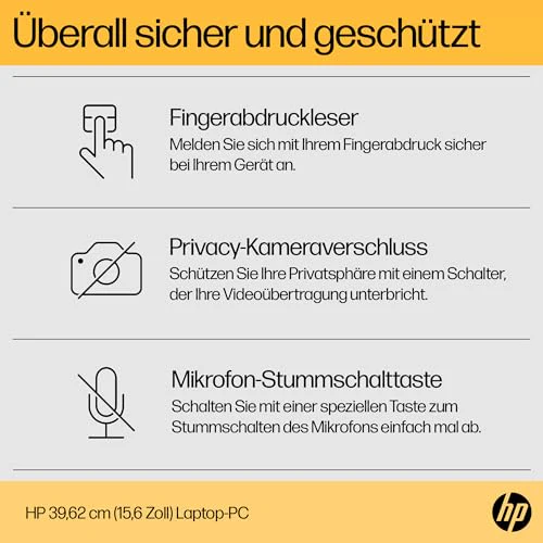 HP Laptop, 15,6" FHD Display, AMD Ryzen 5 7520U, 16 GB DDR5 RAM, 512 GB SSD, AMD Radeon-Grafik, Windows 11 Home, QWERTZ, Natural Silver mit HP Fast Charge - Image 2
