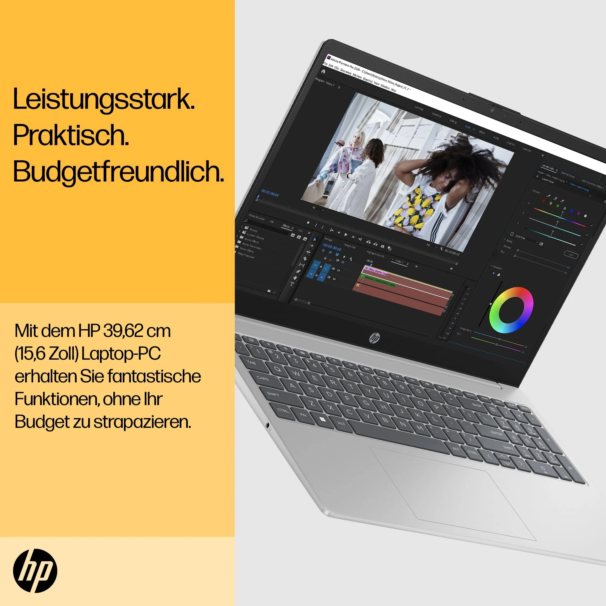 HP Laptop, 15,6" FHD Display, AMD Ryzen 5 7520U, 16 GB DDR5 RAM, 512 GB SSD, AMD Radeon-Grafik, Windows 11 Home, QWERTZ, Natural Silver mit HP Fast Charge - Image 5