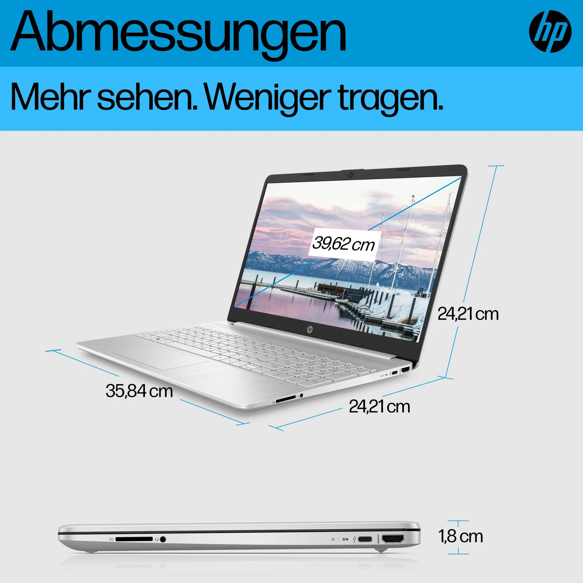 HP Laptop | 15,6" FHD Display | AMD Ryzen 7 5825U | 16 GB DDR4 RAM | 1 TB SSD | AMD Radeon-Grafik | Windows 11 Home | QWERTZ Tastatur | Silber - Image 6