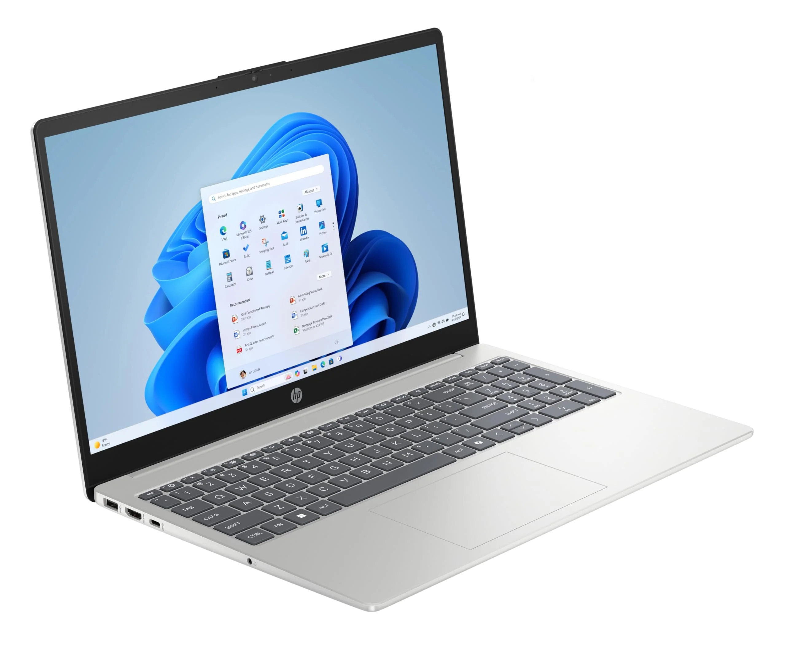 HP Laptop | 15,6" FHD Display | Intel N100 | 4 GB DDR4 RAM | 128 GB UFS | Intel UHD Graphics | Windows 11 Home im S-Modus | QWERTZ | Natural Silver - Image 13
