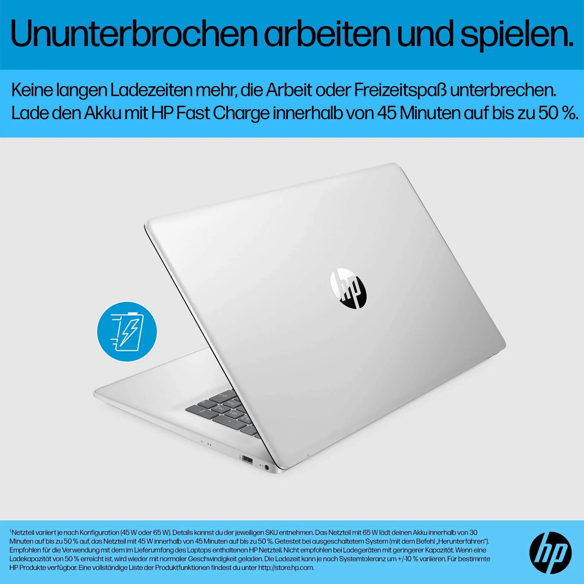 HP Laptop 17 mit Intel Core i7-1355U | 17,3" FHD Display | 16 GB DDR4 RAM | 1 TB SSD | Intel Graphics | Akkulaufzeit 8 Stunden | Windows 11 Home | QWERTZ | Silber - Image 9