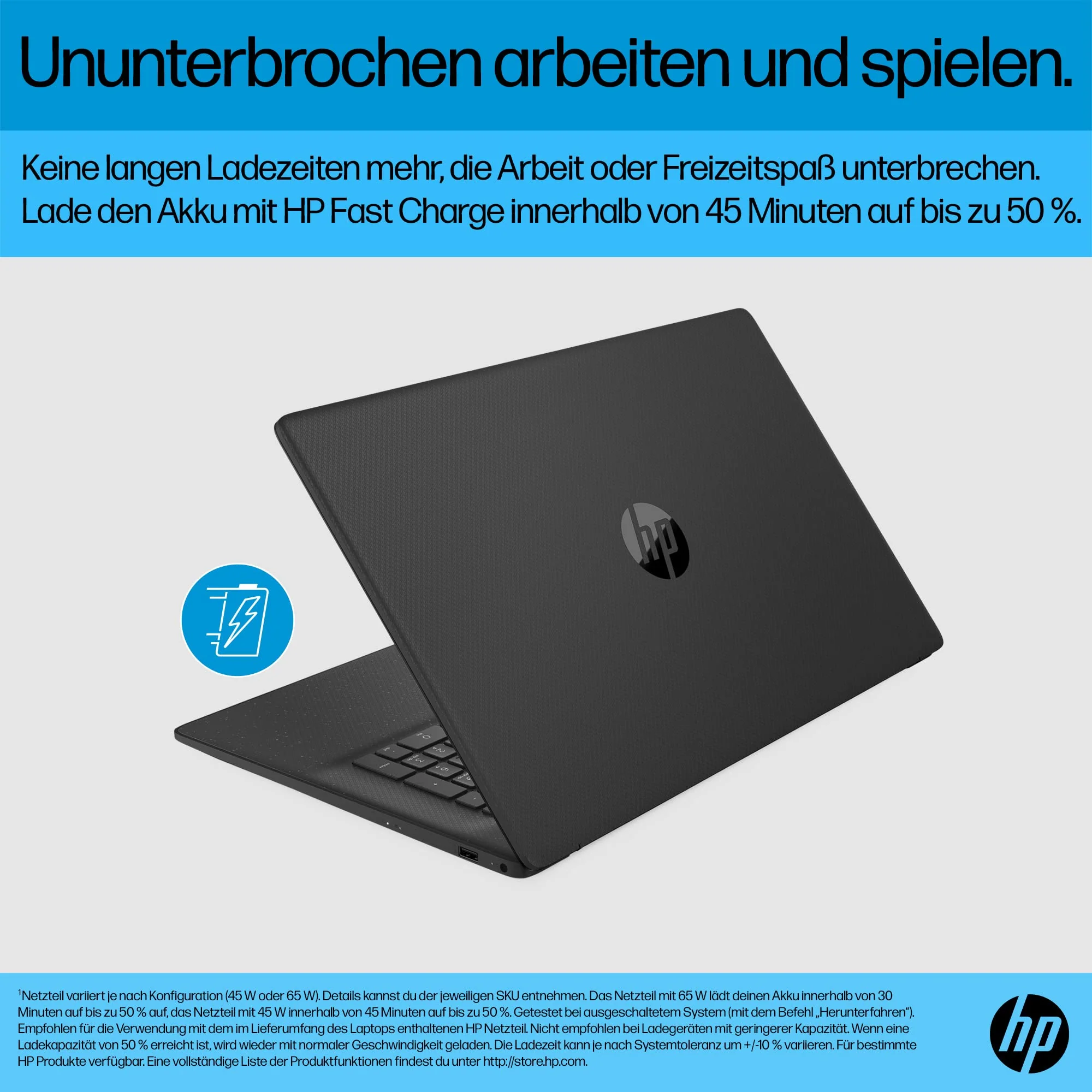 HP Laptop mit 17,3" FHD Display, AMD Ryzen 3 7320U, 8 GB DDR5 RAM, 512 GB SSD, AMD Radeon-Grafik, Windows 11, QWERTZ, Schwarz inkl. 25 GB Dropbox-Speicher für 12 Monate - Image 11