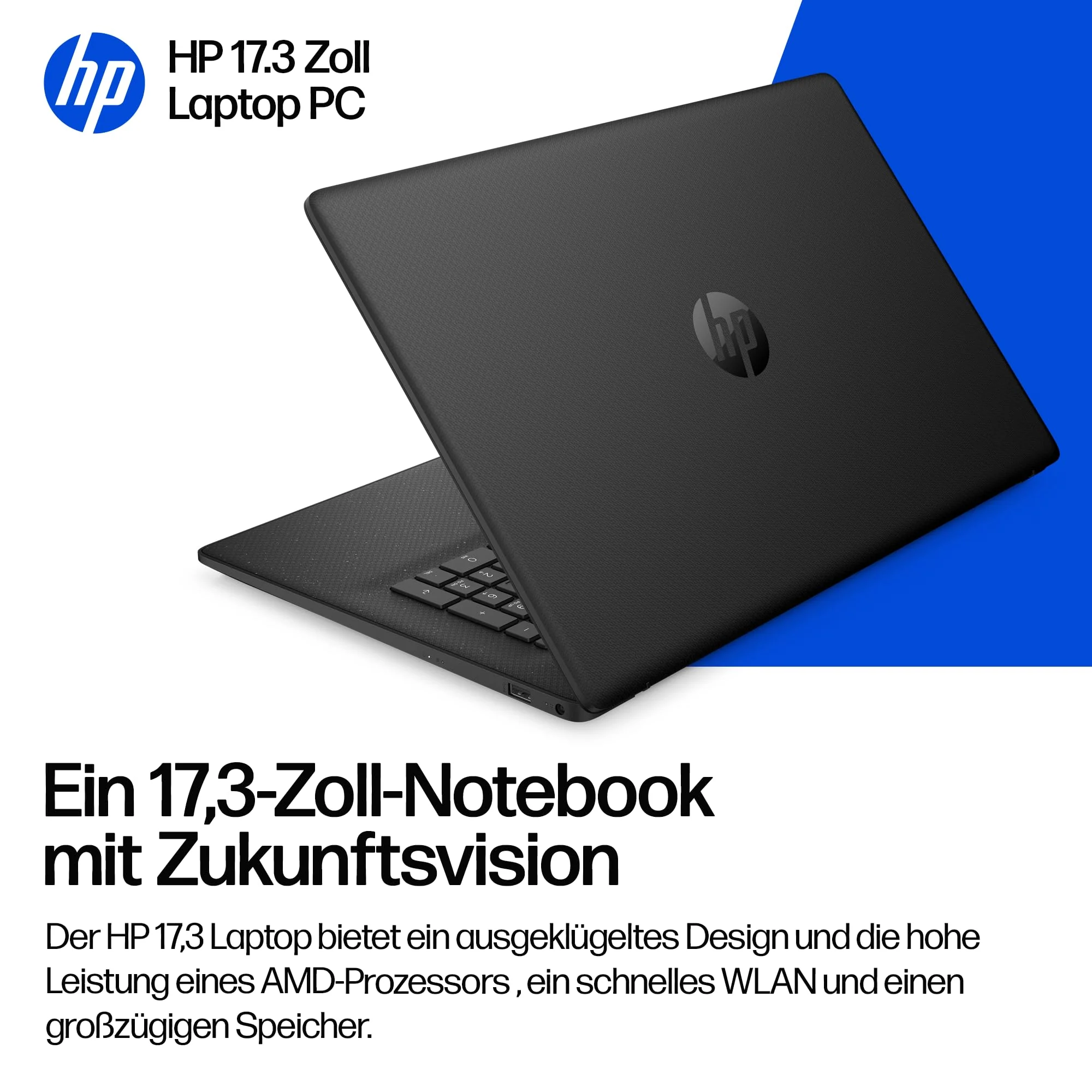 HP Laptop mit 17,3" FHD Display, AMD Ryzen 3 7320U, 8 GB DDR5 RAM, 512 GB SSD, AMD Radeon Grafik, Windows 11, QWERTZ, Silber inkl. 25 GB Dropbox-Speicher für 12 Monate - Image 11