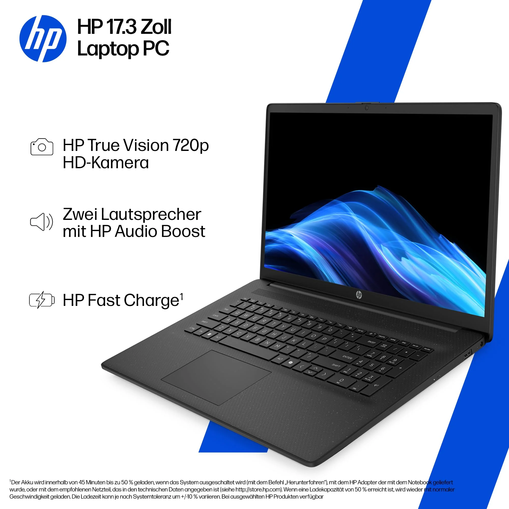 HP Laptop mit 17,3" FHD Display, AMD Ryzen 5 7520U, 8 GB DDR5 RAM, 512 GB SSD, AMD Radeon-Grafik, Windows 11, QWERTZ, Schwarz inkl. 25 GB Dropbox-Speicher für 12 Monate - Image 12