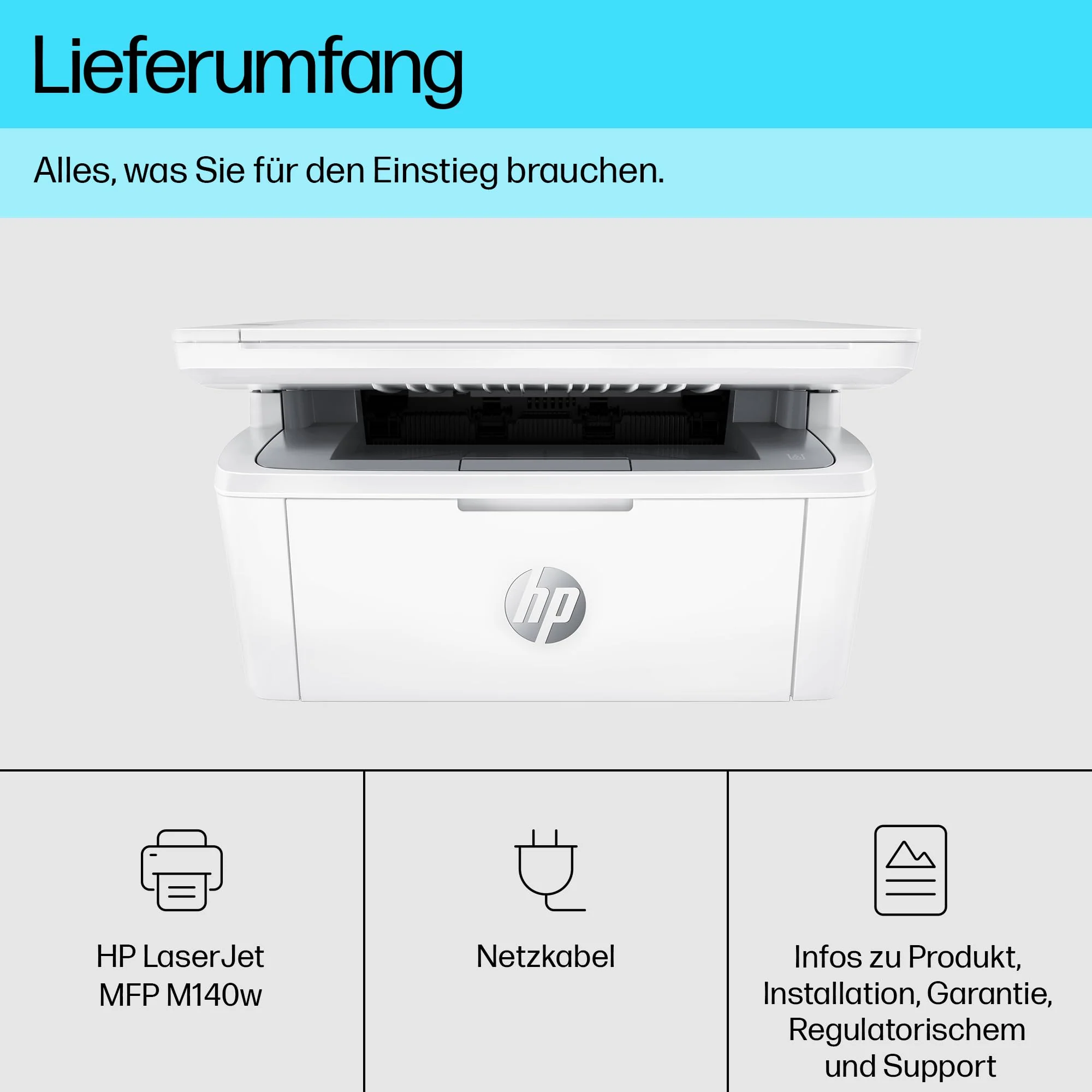 HP LaserJet MFP M140w Multifunktions-Laserdrucker, Monolaser, Drucker, Scanner, Kopierer, Duplex-Druck, DIN A4, WLAN, Airprint, Schwarz-weiß-Drucker - Image 6