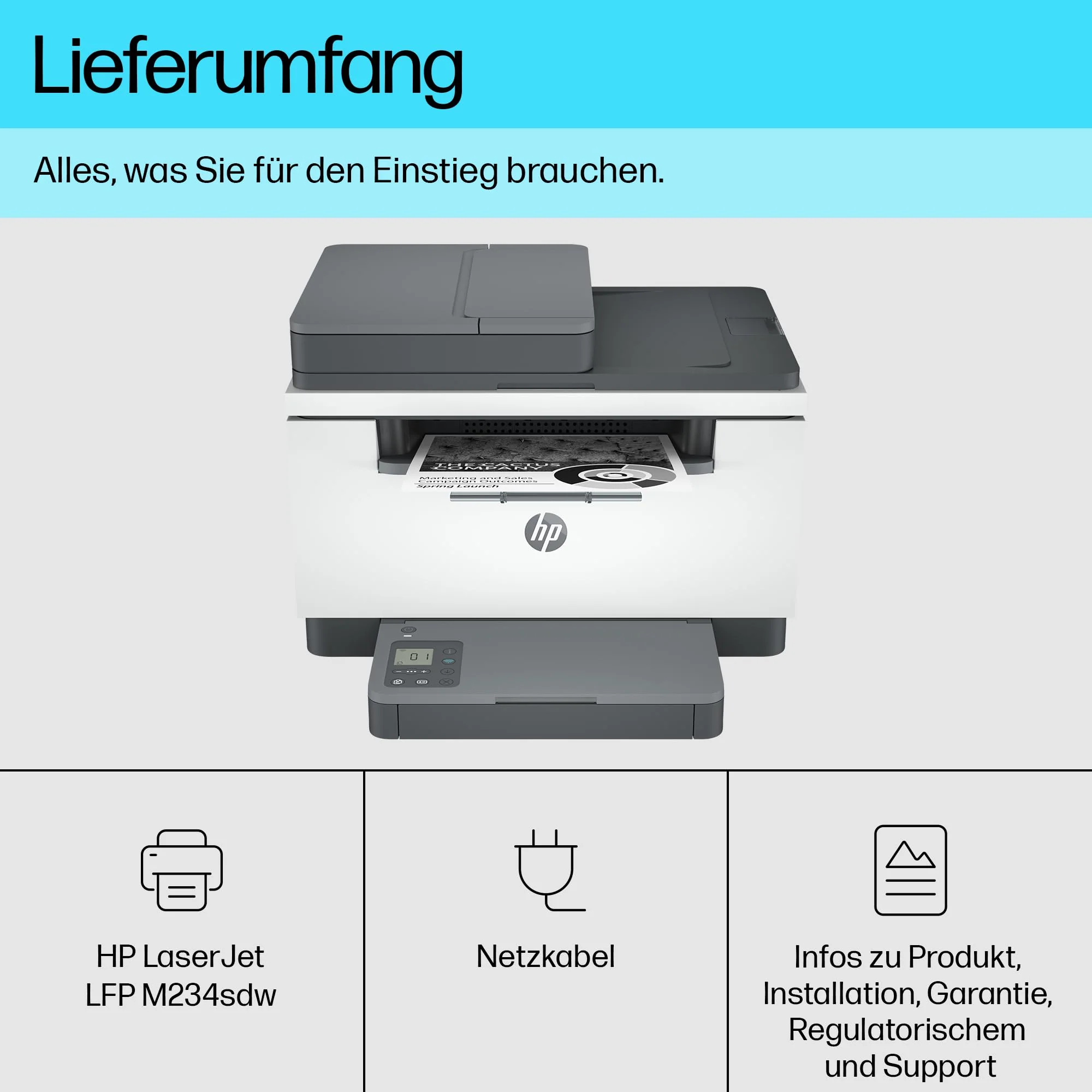 HP LaserJet MFP M234sdw Multifunktionslaserdrucker, Drucker, Scanner, Kopierer, Vorlageneinzug, WLAN, LAN, Duplex, Airprint, Grau-Weiß - Image 11