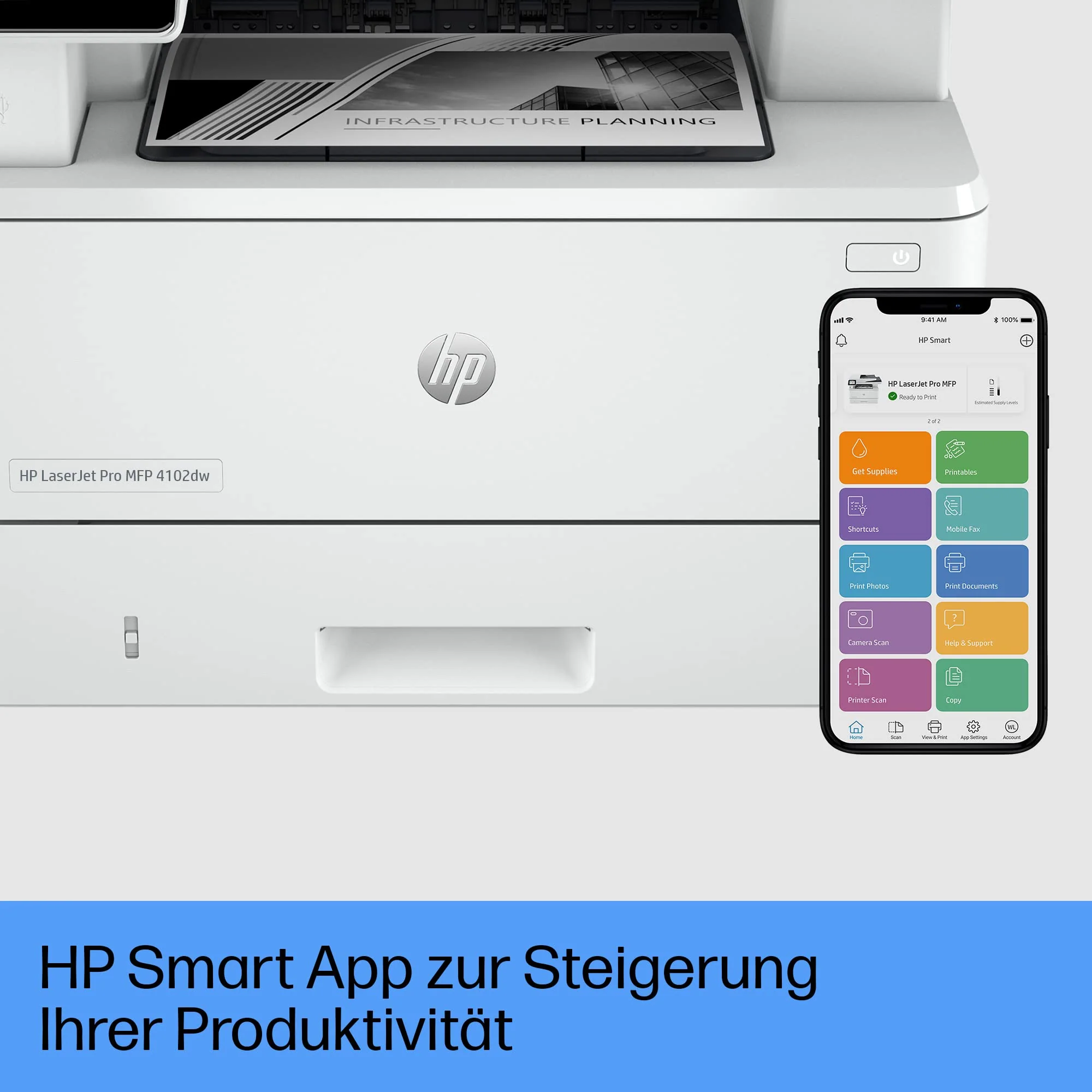 HP LaserJet Pro MFP 4102dw Multifunktions-Laserdrucker, WLAN, Automatischer beidseitiger Druck, Hohe Druckgeschwindigkeit, Bis zu 80.000 Seiten pro Monat, HP Wolf Pro Security - Image 10