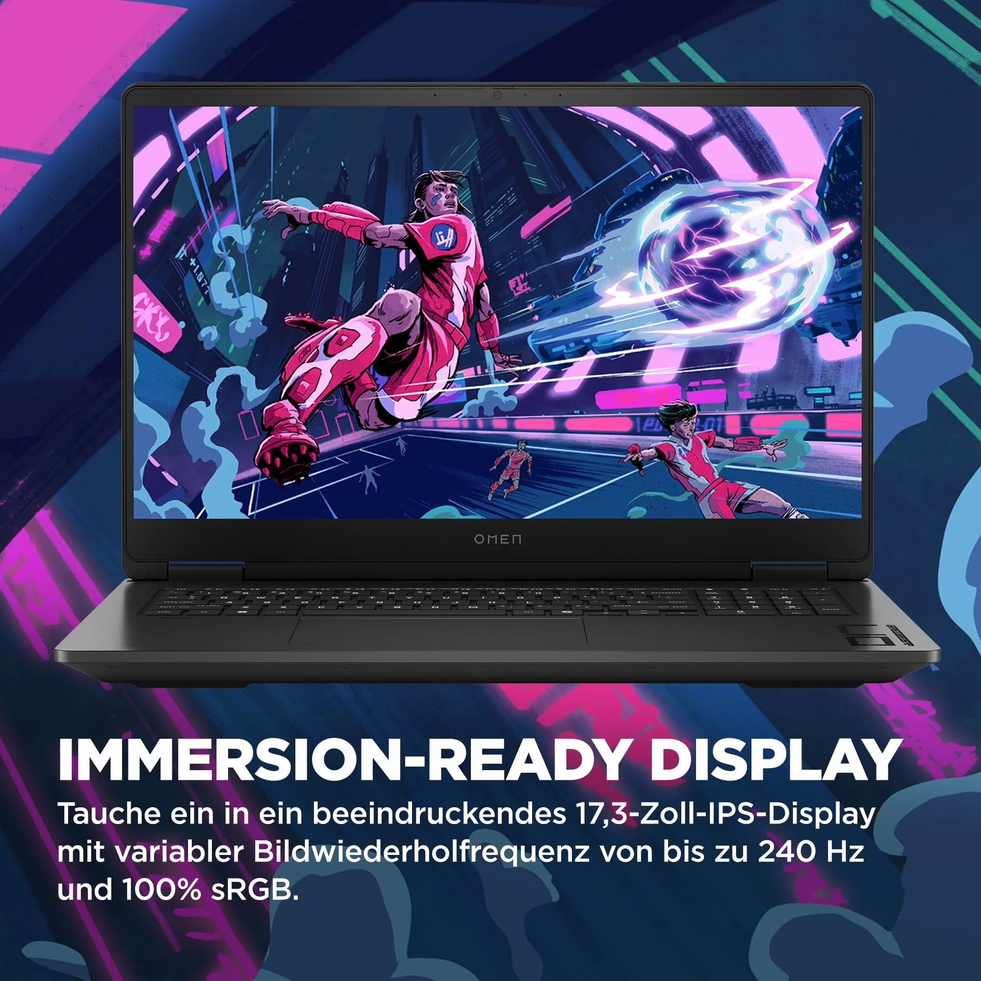 HP Omen Gaming Laptop | 17,3 Zoll FHD-Display - 144 Hz | AMD Ryzen 5 8645HS | 16 GB DDR5 RAM (2x8 GB) | 512 GB SSD | NVIDIA GeForce RTX 4050 (6GB) | QWERTZ | Windows 11 | 3 Monate GamePass | Schwarz - Image 12
