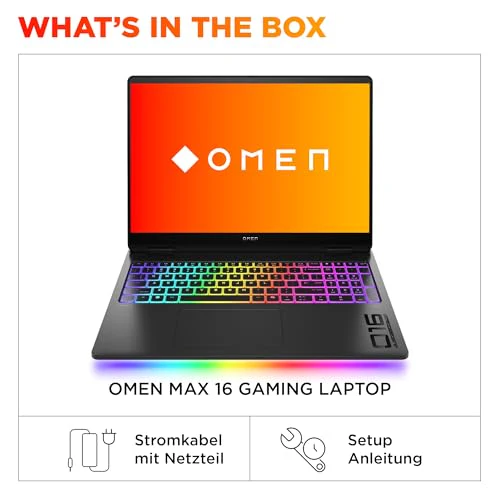 HP Omen MAX Gaming Laptop | 16 Zoll 2K Display 165Hz | Intel Ultra 9-275HX (24C) | NVIDIA GeForce RTX 5080 16GB VRAM | 32GB DDR5 RAM | 1 TB SSD | Windows 11 | QWERTZ | Alu Gehäuse | Shadow Black - Image 6
