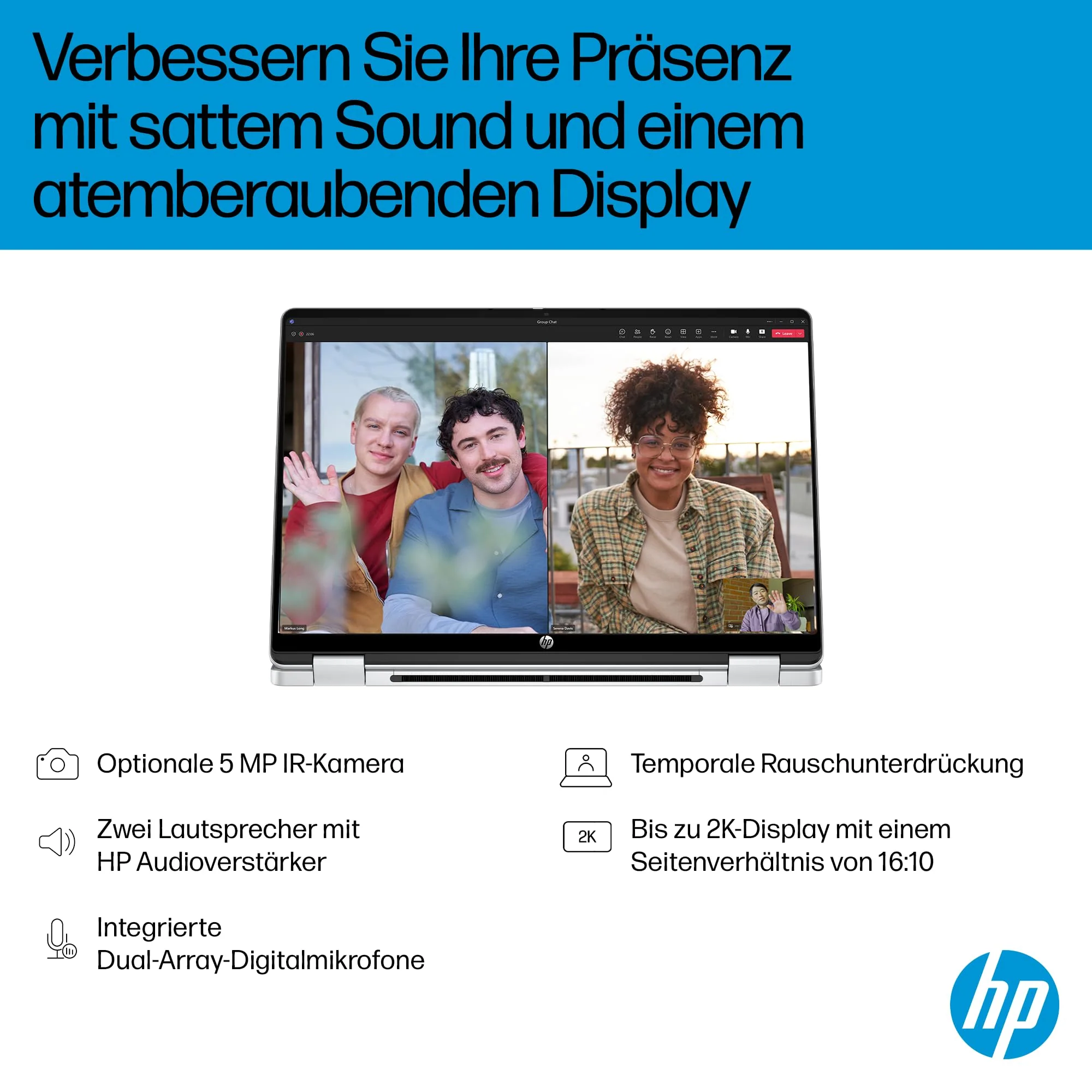 HP OmniBook 5 Flip 14-fp0254ng 2 in 1 Convertible Laptop, 14 Zoll 2K-Touchscreen (1920 x 1200), Intel Core i5-1334U, 16 GB RAM, 512 GB SSD, QWERTZ, Windows 11 Home, Silber - Image 19