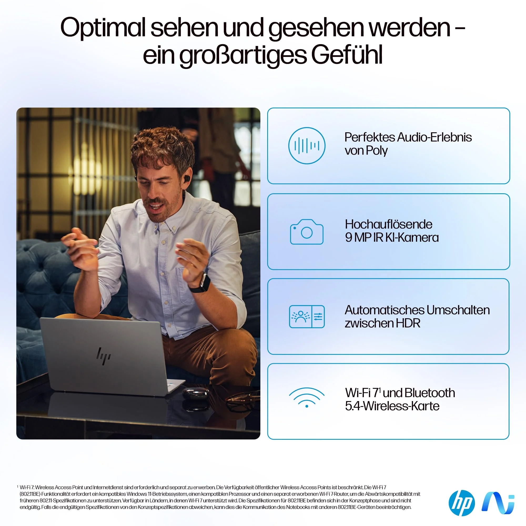 HP OmniBook Ultra Next Gen AI Laptop | AMD Ryzen AI 9 HX 375 mit dedizierte NPU für KI | 55 NPU TOPS | Copilot+ PC | 14" 2,8K IPS Touchscreen 400 Nits | 32 GB RAM | 1TB SSD | QWERTZ | Win11 | Silber - Image 11