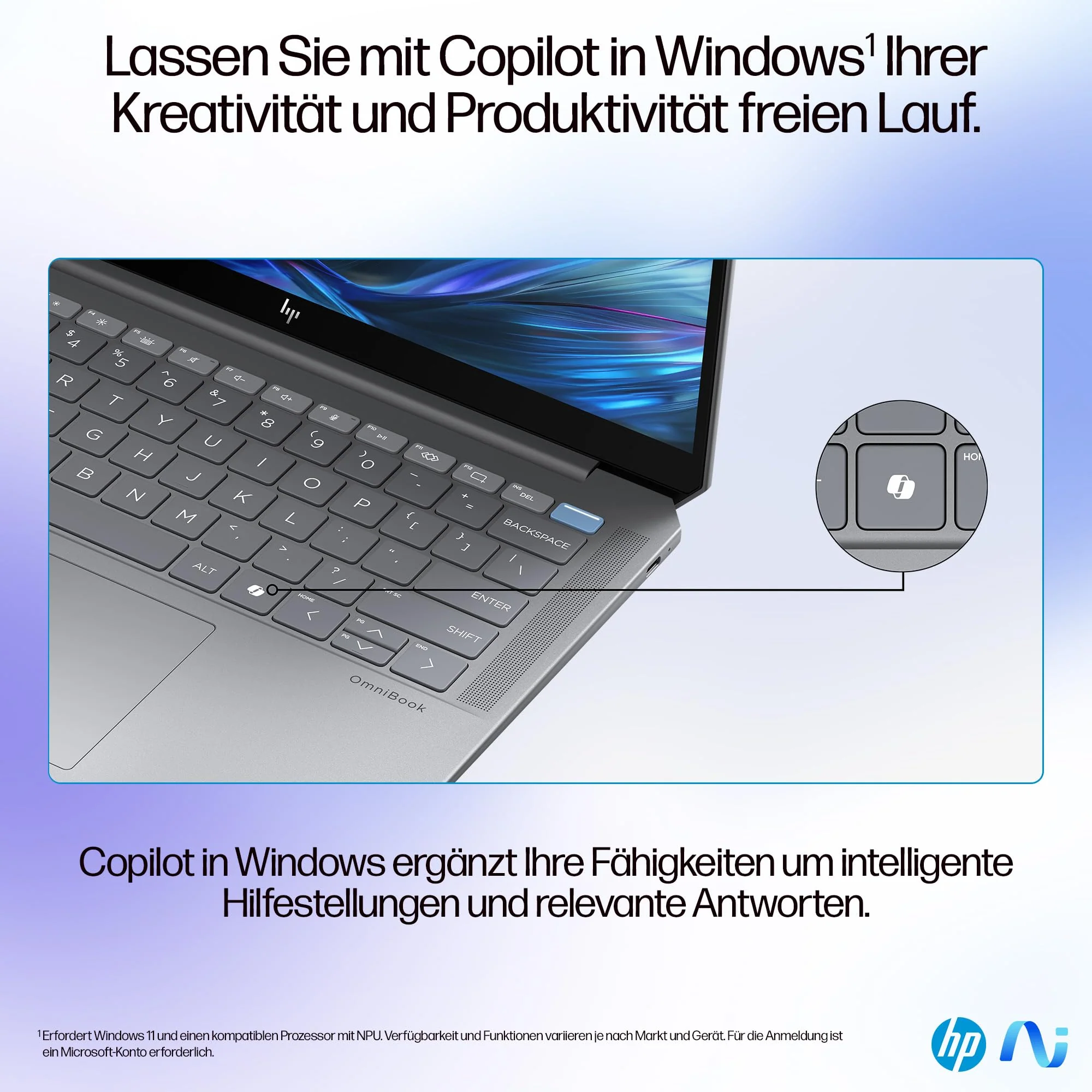 HP OmniBook Ultra Next Gen AI Laptop | AMD Ryzen AI 9 HX 375 mit dedizierte NPU für KI | 55 NPU TOPS | Copilot+ PC | 14" 2,8K IPS Touchscreen 400 Nits | 32 GB RAM | 1TB SSD | QWERTZ | Win11 | Silber - Image 12