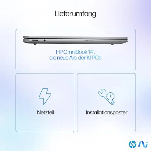 HP OmniBook Ultra Next Gen AI Laptop | AMD Ryzen AI 9 HX 375 mit dedizierte NPU für KI | 55 NPU TOPS | Copilot+ PC | 14" 2,8K IPS Touchscreen 400 Nits | 32 GB RAM | 1TB SSD | QWERTZ | Win11 | Silber - Image 5