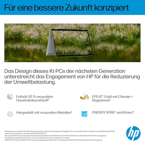 HP OmniBook X Flip 2in1 Next Gen AI Laptop | AMD Ryzen AI 5 340 (6C) | dedizierte NPU für KI | 50 NPU Tops | Copilot+ PC | 16" WUXGA 1920x1200 Touchscreen | 16GB | 512GB SSD | Win11 | QWERTZ | Silber - Image 10