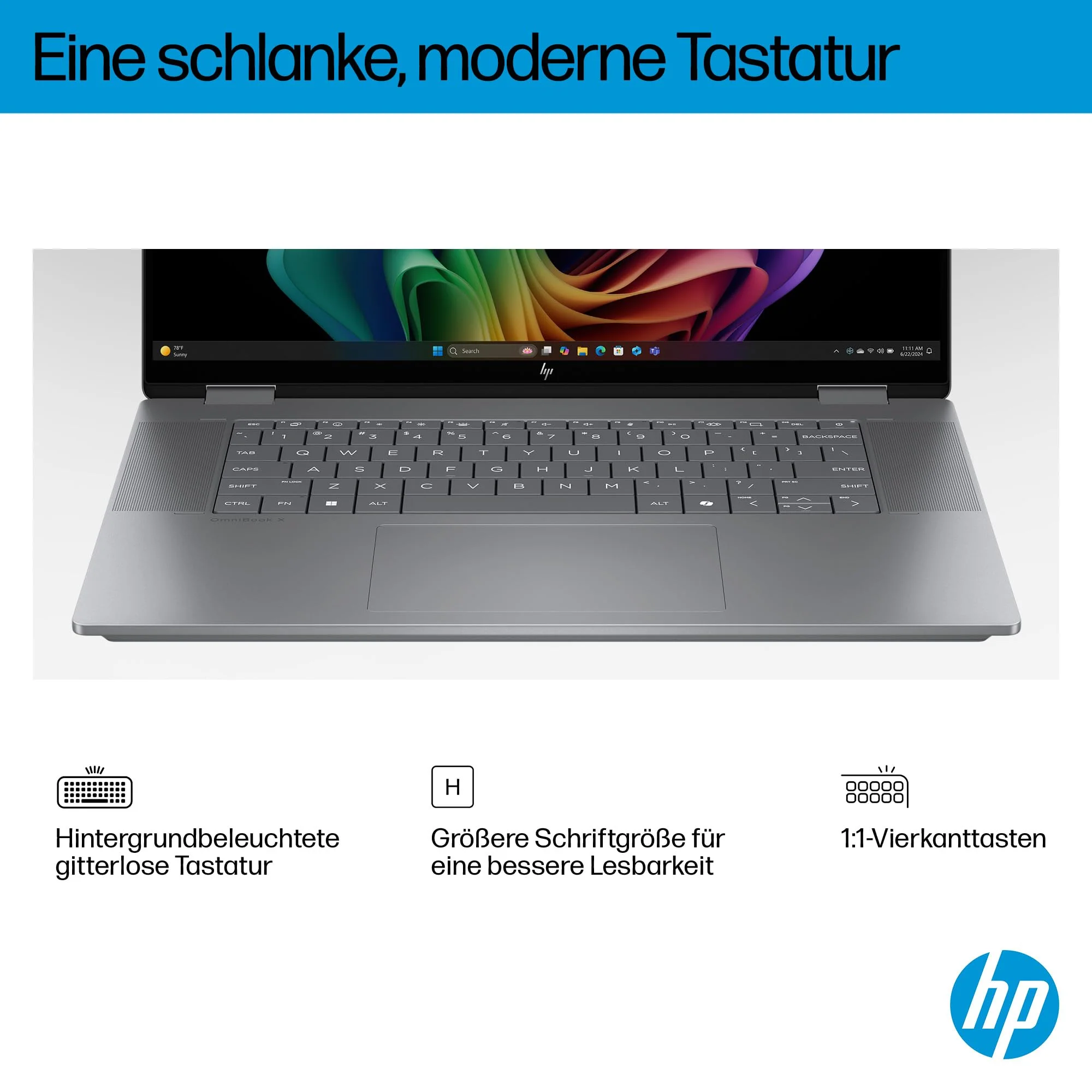 HP OmniBook X Flip 2in1 Next Gen AI Laptop | AMD Ryzen AI 5 340 (6C) | dedizierte NPU für KI | 50 NPU Tops | Copilot+ PC | 16" WUXGA 1920x1200 Touchscreen | 16GB | 512GB SSD | Win11 | QWERTZ | Silber - Image 14