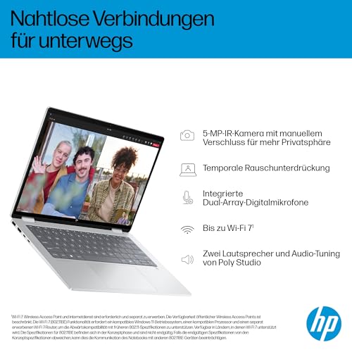 HP OmniBook X Flip 2in1 Next Gen AI Laptop | Intel Core Ultra 7 256V | dedizierte NPU für KI | 47 NPU Tops | Copilot+ PC | 14" 3K 2880x1800 OLED Touchscreen | 16GB | 1TB SSD | Win11 | QWERTZ | Silber - Image 15