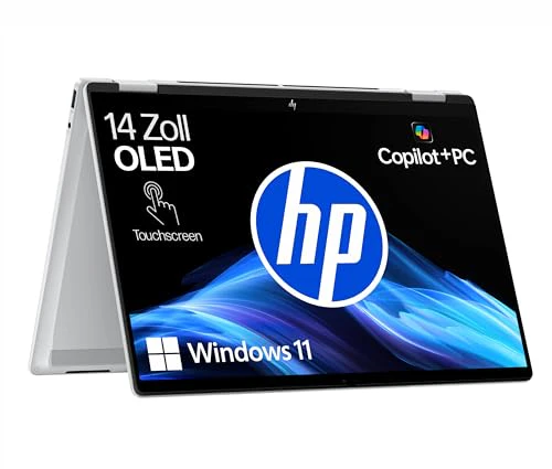 HP OmniBook X Flip 2in1 Next Gen AI Laptop | Intel Core Ultra 7 256V | dedizierte NPU für KI | 47 NPU Tops | Copilot+ PC | 14" 3K 2880x1800 OLED Touchscreen | 16GB | 1TB SSD | Win11 | QWERTZ | Silber - Image 25