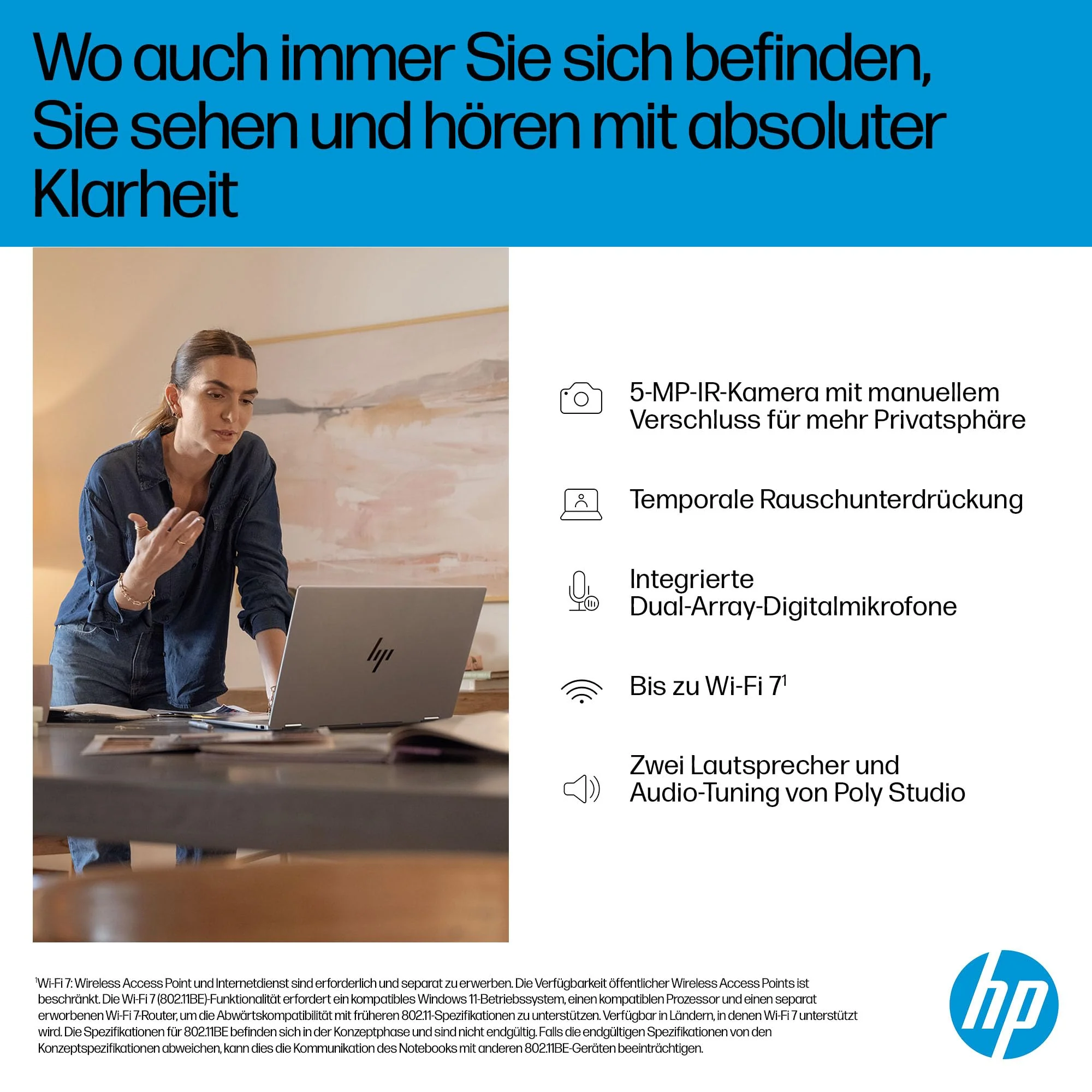 HP OmniBook X Flip 2in1 Next Gen AI Laptop | Intel Ultra 5-226V (8C) | dedizierte NPU für KI | 40 NPU Tops | Copilot+ PC | 16" WUXGA 1920x1200 Touchscreen | 16GB | 512GB SSD | Win11 | QWERTZ | Silber - Image 16
