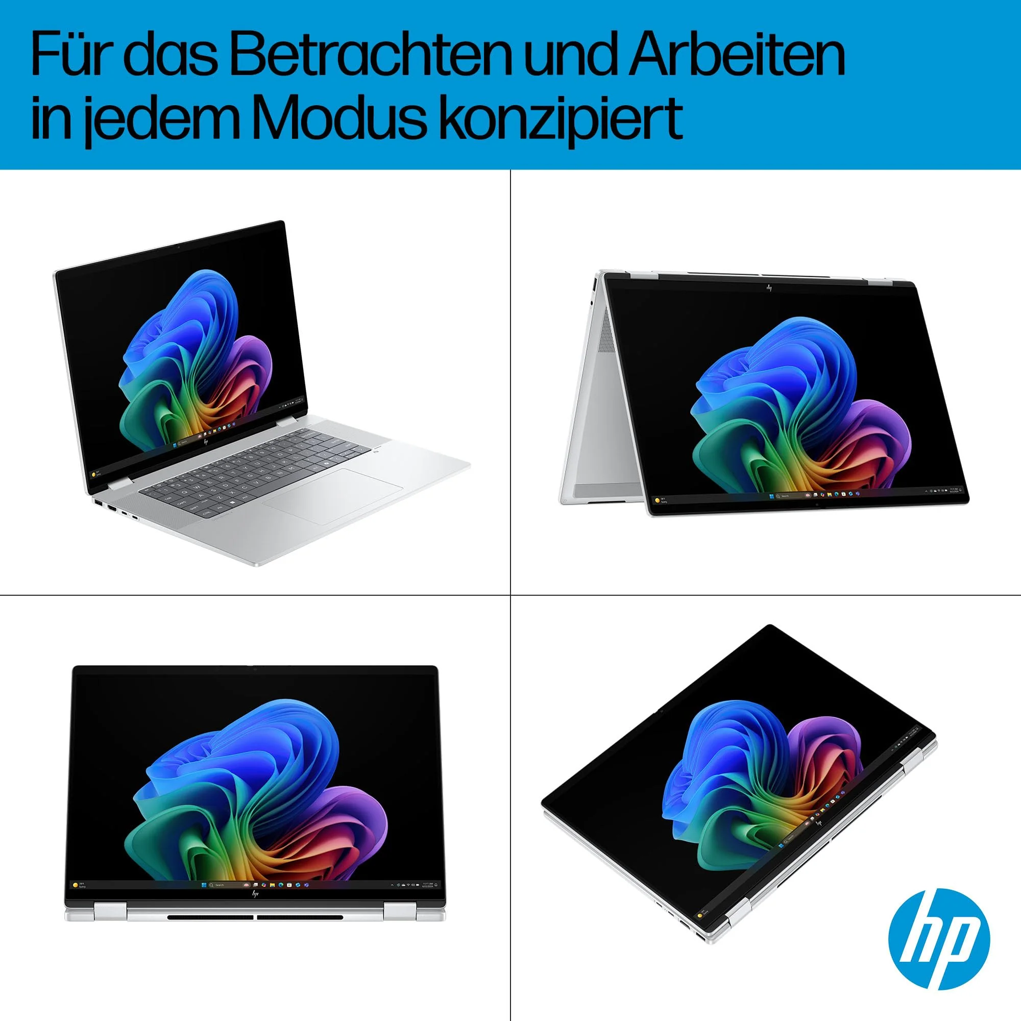 HP OmniBook X Flip 2in1 Next Gen AI Laptop | Intel Ultra 5-226V (8C) | dedizierte NPU für KI | 40 NPU Tops | Copilot+ PC | 16" WUXGA 1920x1200 Touchscreen | 16GB | 512GB SSD | Win11 | QWERTZ | Silber - Image 19