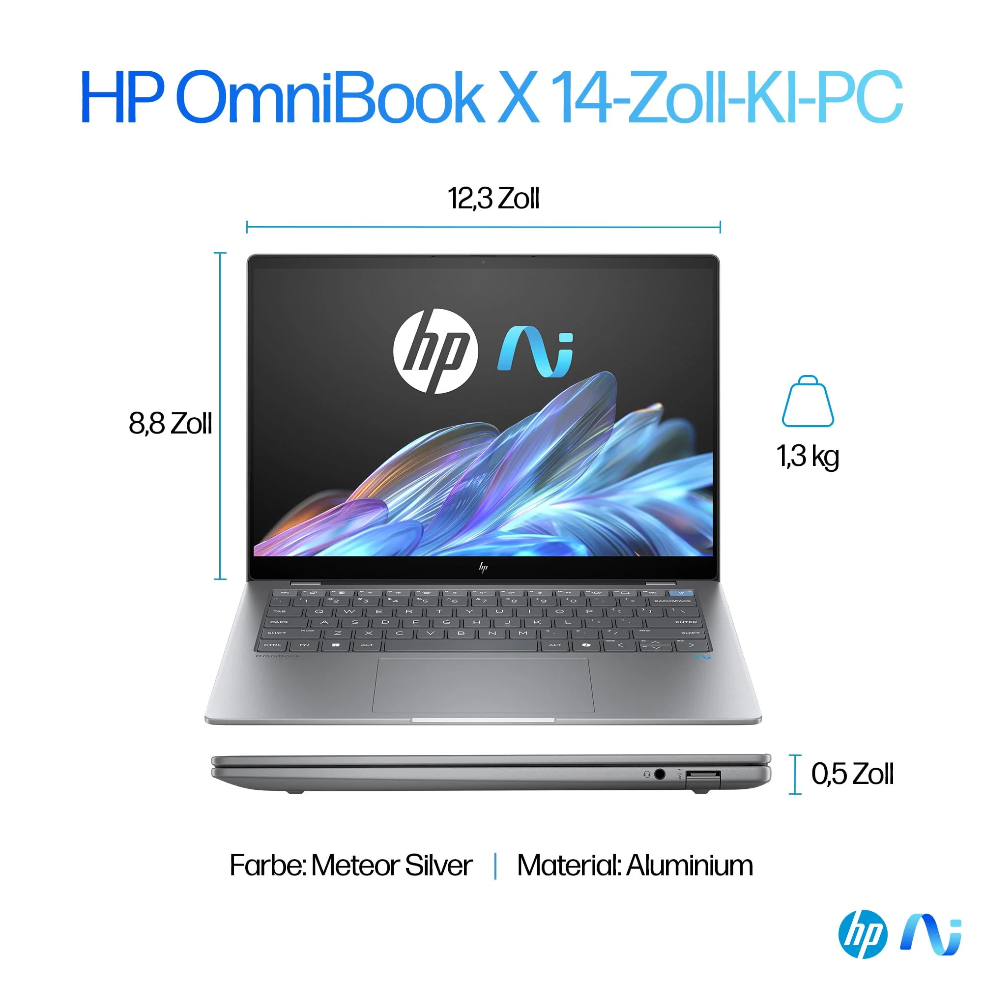 HP OmniBook X Next Gen AI Laptop | Qualcomm Snapdragon X Elite X1E-78-100 (12C) mit dedizierte NPU für KI | 45 NPU TOPS | Copilot+ PC | 14" 2,2K Touchscreen | 16 GB RAM | 1TB SSD | Win11 | Silber - Image 12