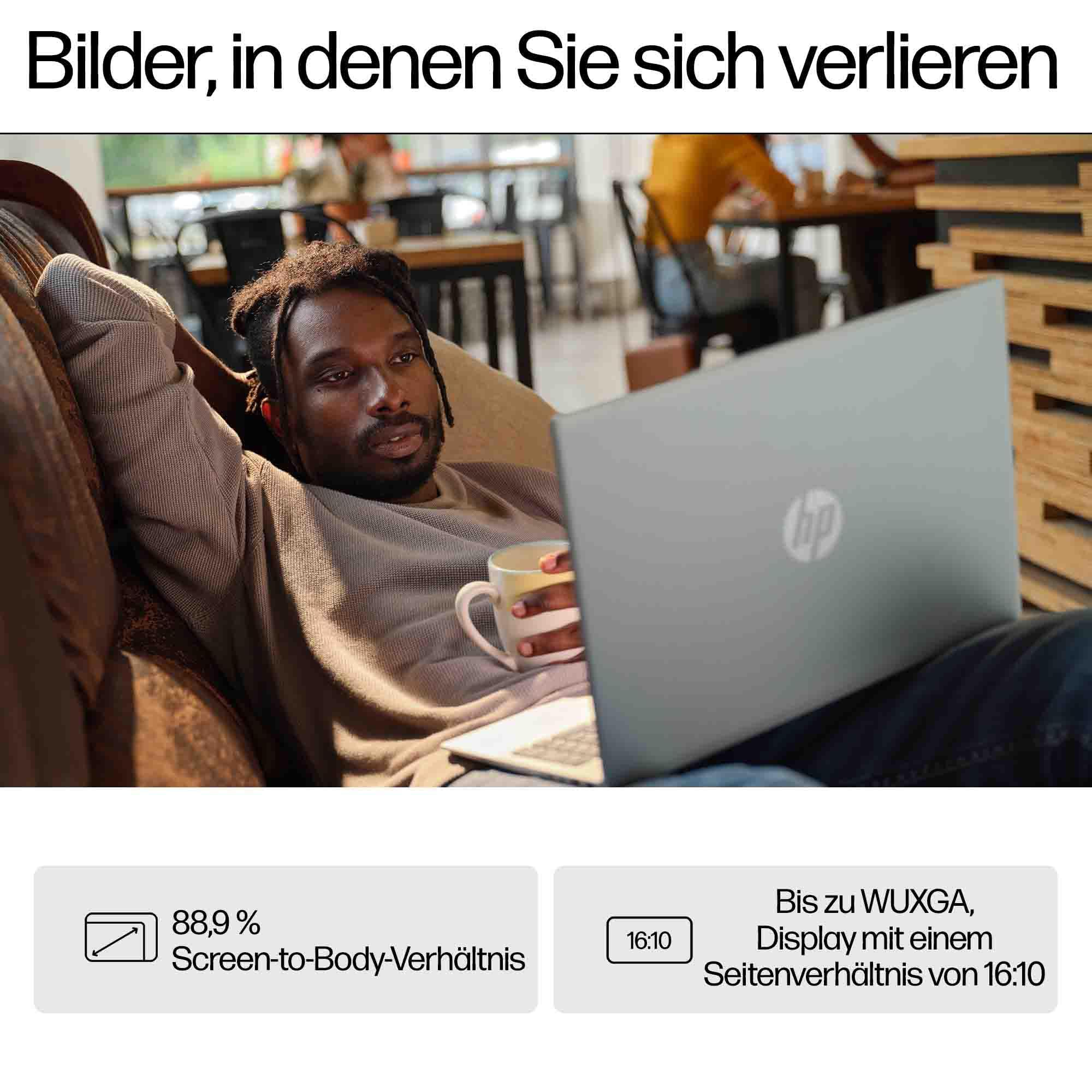 HP Pavilion Laptop, 16" WUXGA Touch-Display, AMD Ryzen 5 8540U, 8 GB DDR5 RAM, 512 GB PCIe NVMe SSD, AMD Radeon Graphics, QWERTZ, Windows 11 Home, Silber - Image 10