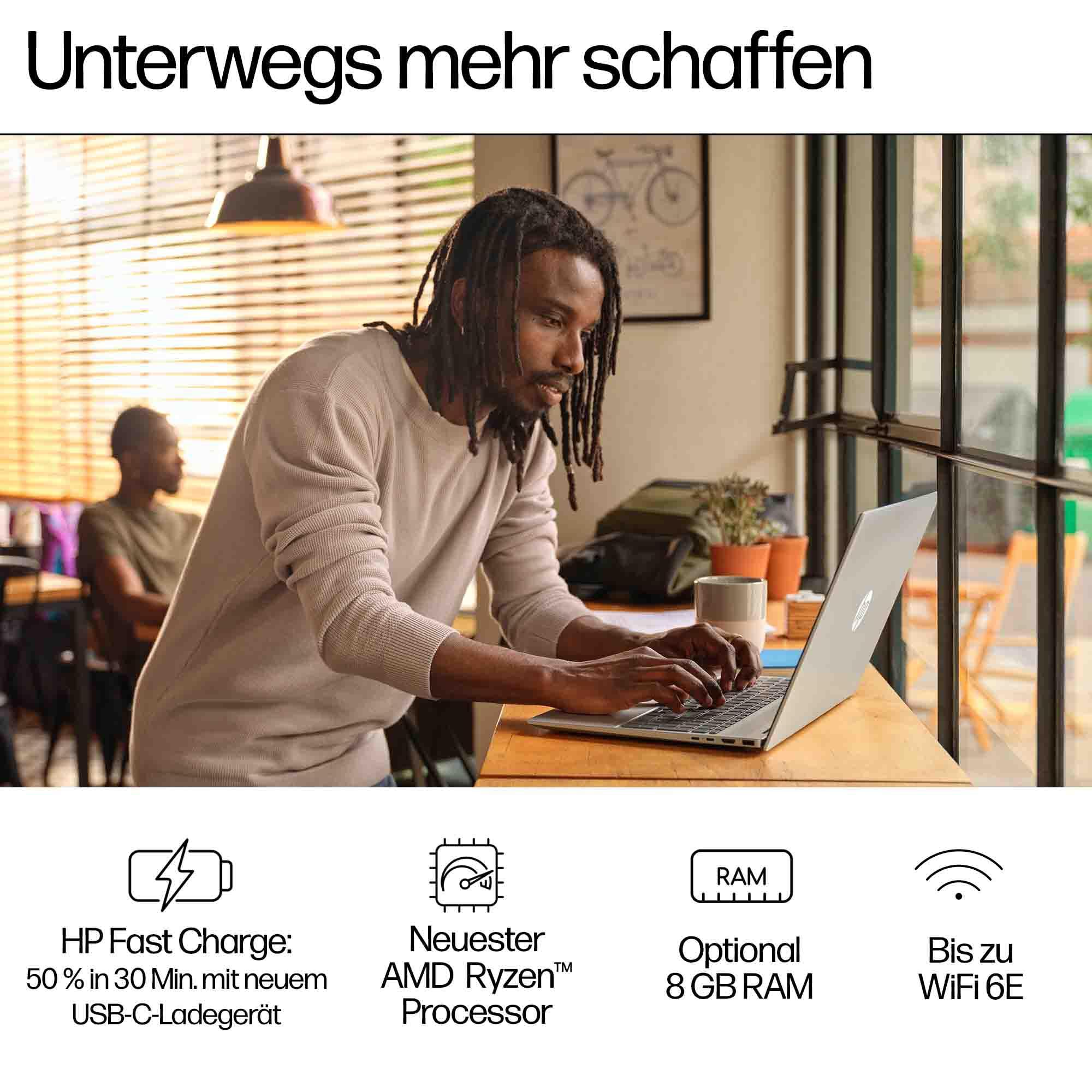 HP Pavilion Laptop, 16" WUXGA Touch-Display, AMD Ryzen 5 8540U, 8 GB DDR5 RAM, 512 GB PCIe NVMe SSD, AMD Radeon Graphics, QWERTZ, Windows 11 Home, Silber - Image 9