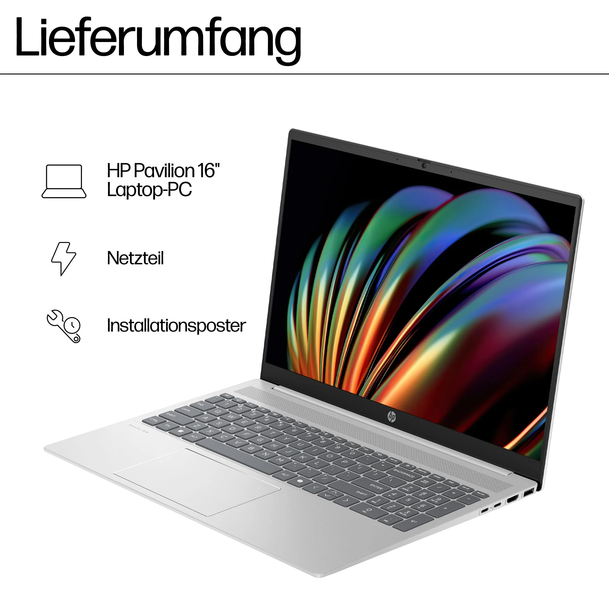 HP Pavilion Laptop PC | Intel Core Ultra 5 mit integrierter KI | 125U 16" WUXGA-Display | 16GB RAM | 1TB PCIe NVMe SSD | Intel Grafikkarte | QWERTZ mit Copilot Key | Windows 11 Home | Silber - Image 6