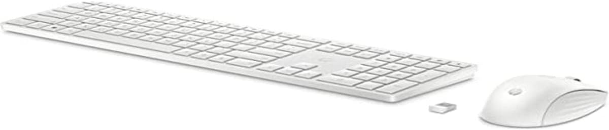 HP - PC Tastatur und Maus 650 Wireless, bis zu 20 Monate Laufzeit, 20 programmierbare Tasten, verstellbare Füße mit 6 Grad Neigung, Ziffernblock, Maus bis zu 4000 DPI, Weiß - Image 2
