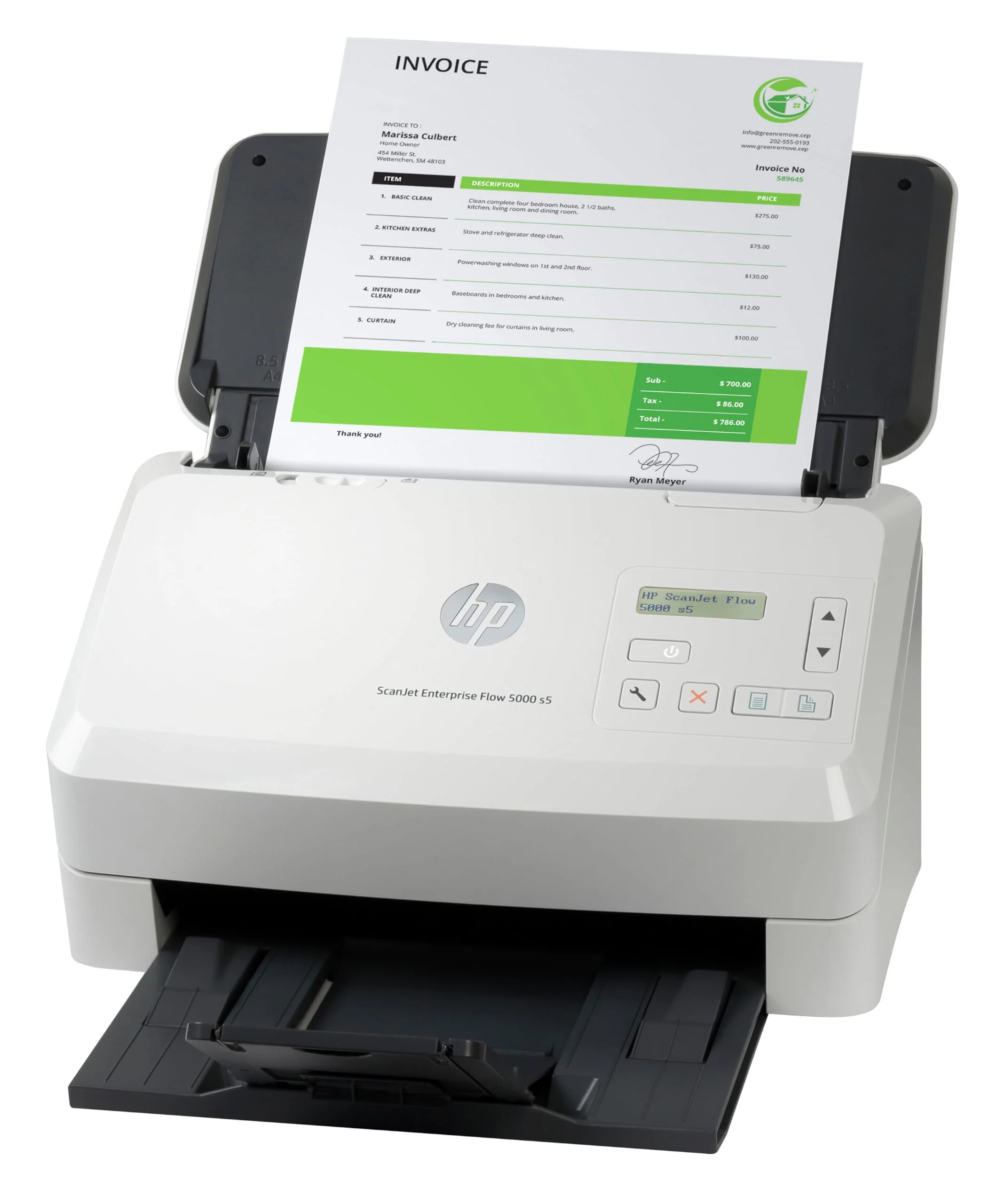 HP ScanJet Enterprise Flow 5000 s5, Scanner, Einzelblattzufuhr, 80-Blatt ADF, USB, bis zu 7.500 Seiten täglich - Image 3