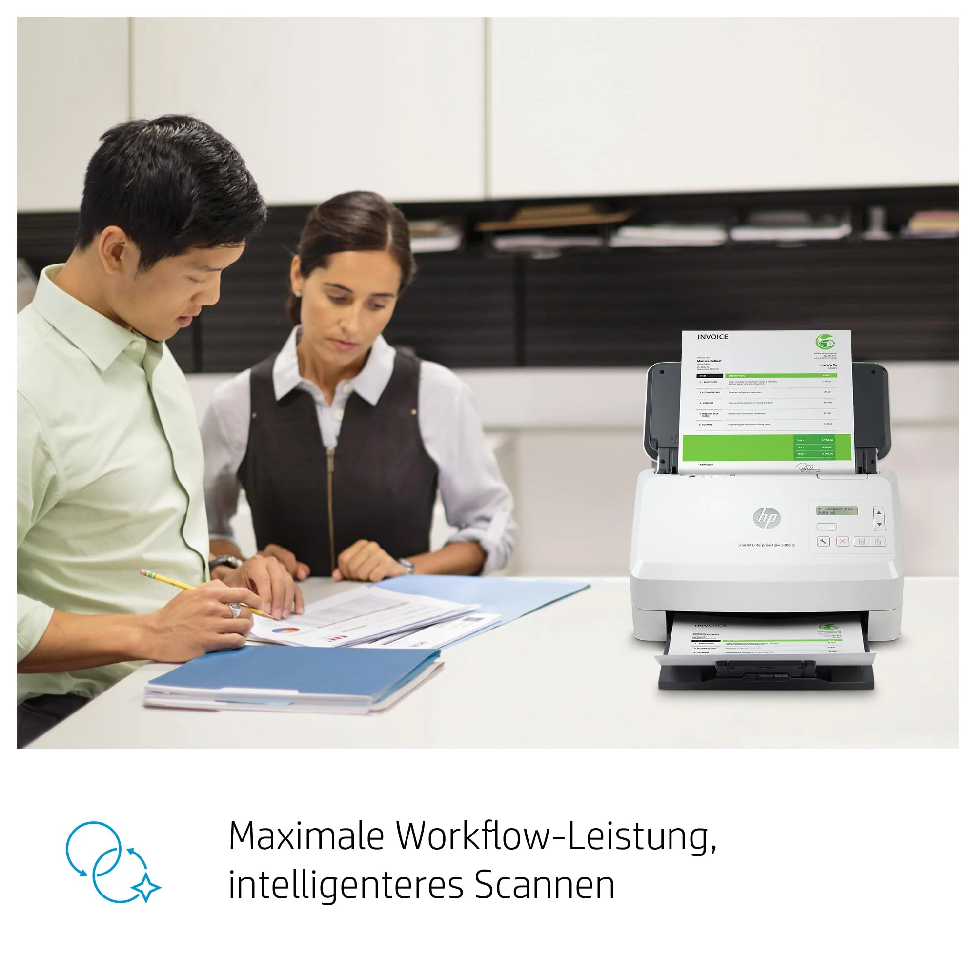 HP ScanJet Enterprise Flow 5000 s5, Scanner, Einzelblattzufuhr, 80-Blatt ADF, USB, bis zu 7.500 Seiten täglich - Image 7