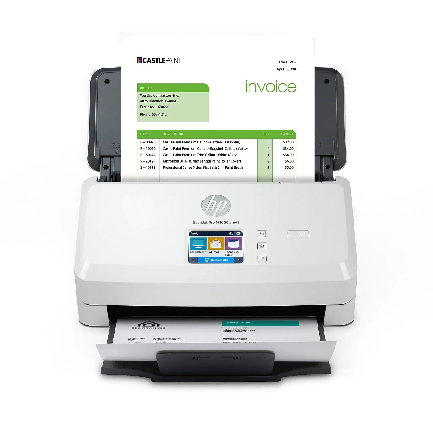 HP Scanjet Pro N4000 snw1 Sheet-Feed - Dokumentenscanner - Desktop-Gerät - USB 3.0, LAN, Wi-Fi(n)