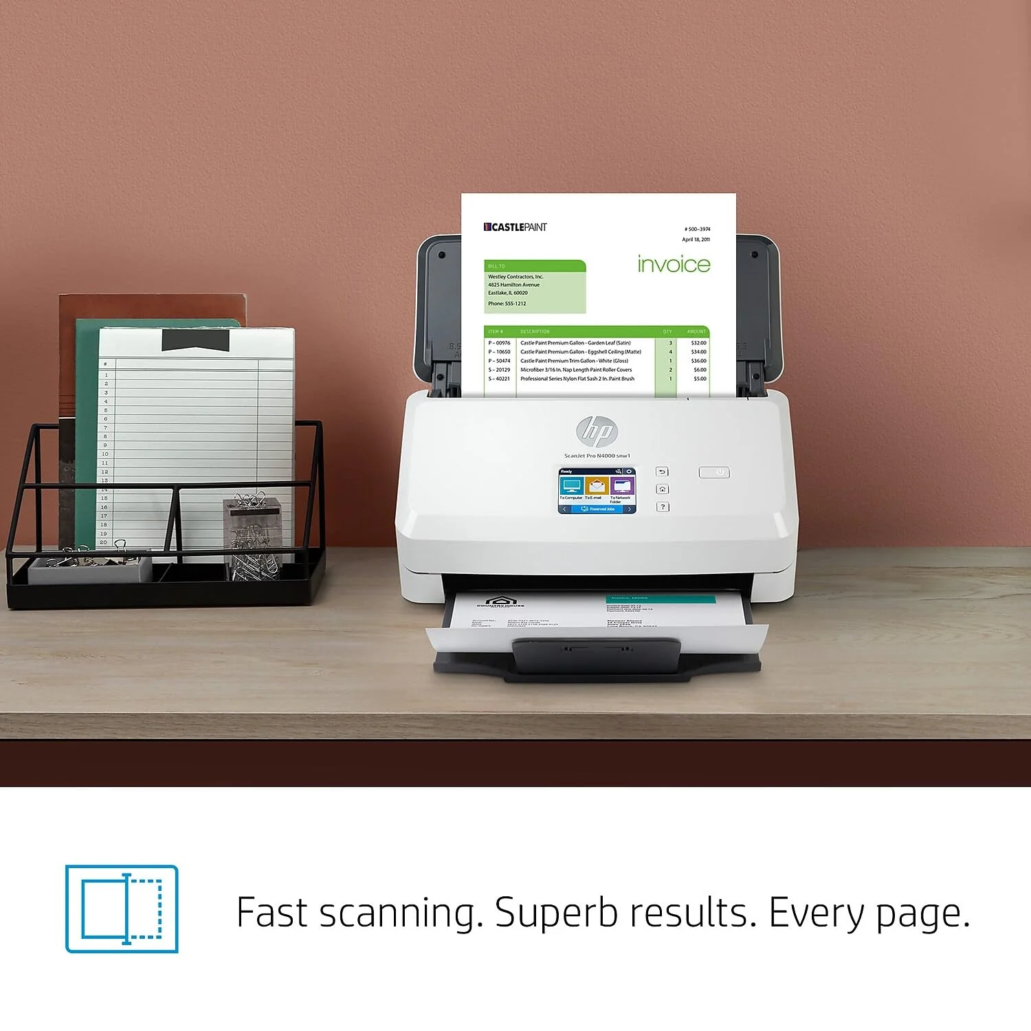 HP Scanjet Pro N4000 snw1 Sheet-Feed - Dokumentenscanner - Desktop-Gerät - USB 3.0, LAN, Wi-Fi(n) - Image 6