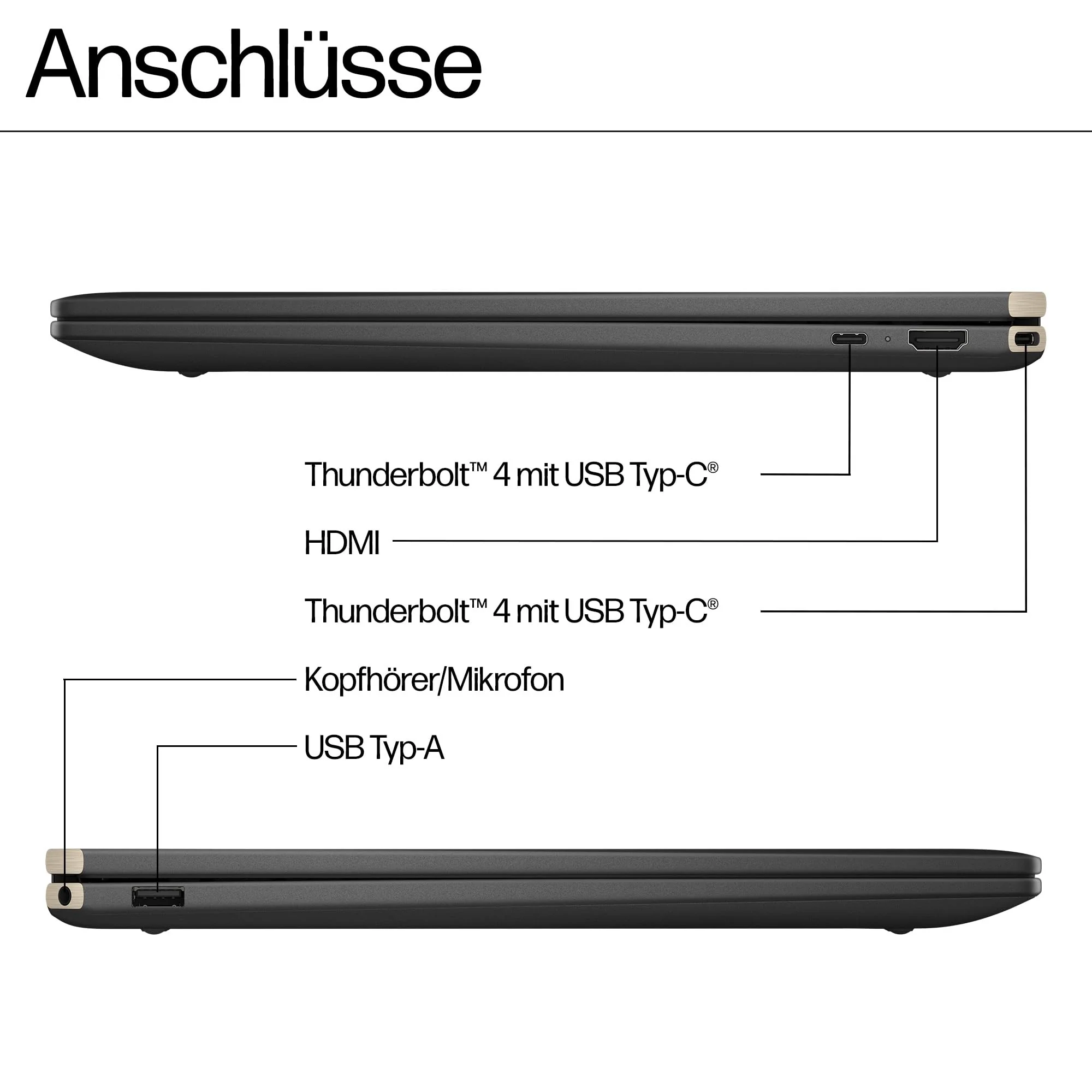 HP Spectre x360 2-in-1 Convertible Laptop | Intel Core Ultra 7 155H mit integrierter KI | 16" WQXGA IPS Touchscreen | 16GB RAM | 1TB SSD | Intel Arc Graphics | Win11 | QWERTZ Copilot Key | Schwarz - Image 6