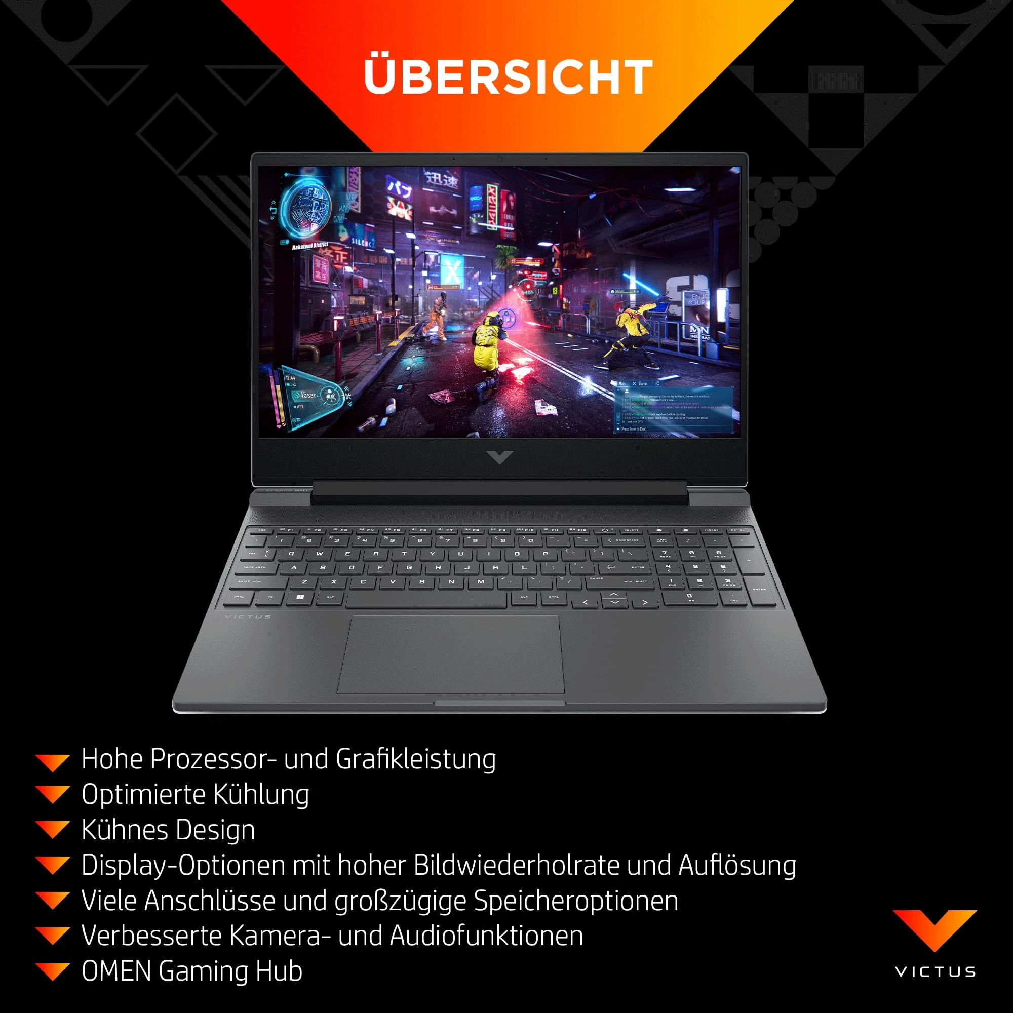 HP VICTUS Gaming Laptop, 15,6" FHD Display 144Hz, AMD Ryzen 5 8640H, 16 GB DDR5 RAM, 512 GB SSD, NVIDIA GeForce RTX 4050 (6GB), QWERTZ, Windows 11, Silber - Image 11