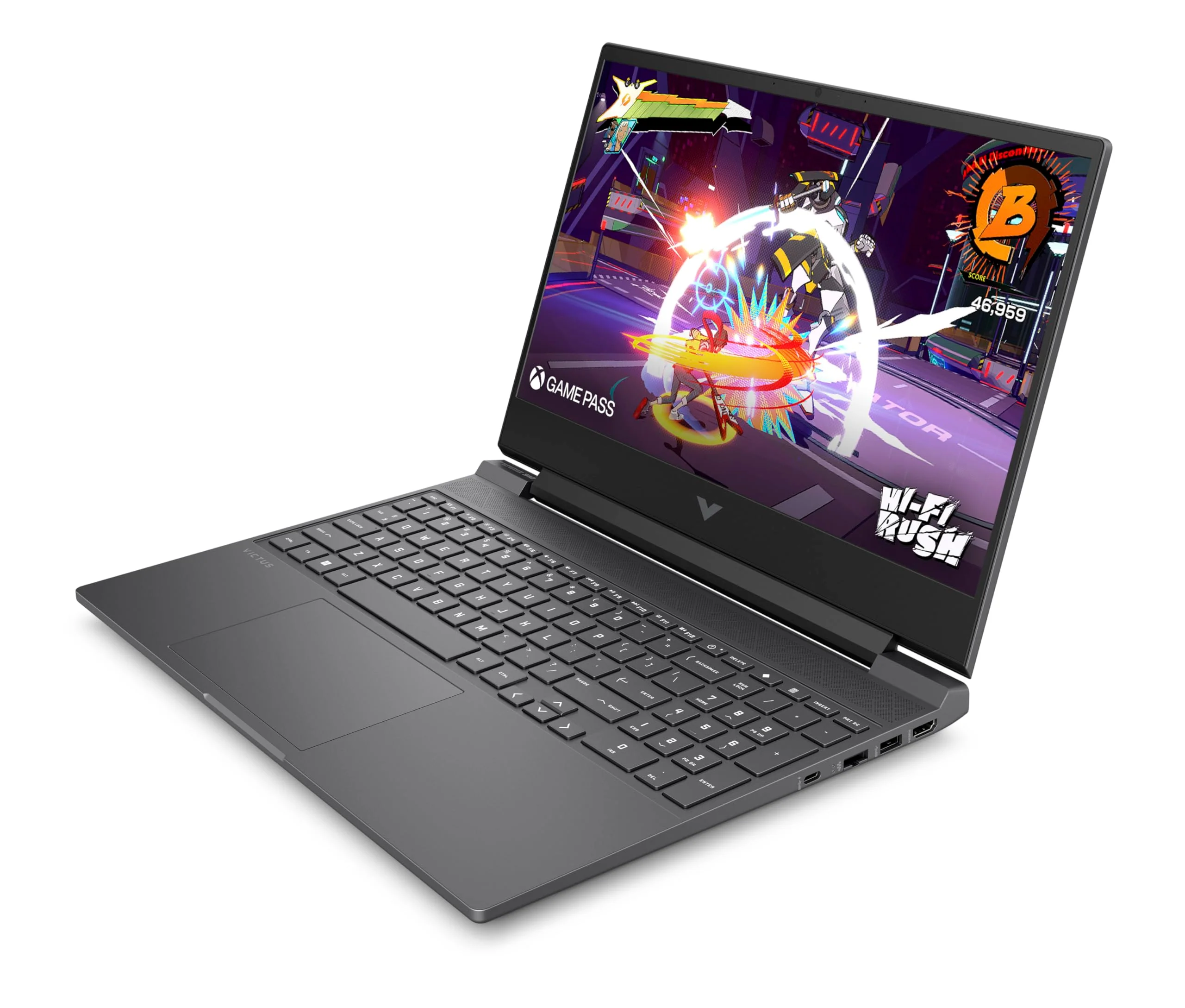 HP VICTUS Gaming Laptop, 15,6" FHD Display 144Hz, AMD Ryzen 5 8640H, 16 GB DDR5 RAM, 512 GB SSD, NVIDIA GeForce RTX 4050 (6GB), QWERTZ, Windows 11, Silber - Image 6