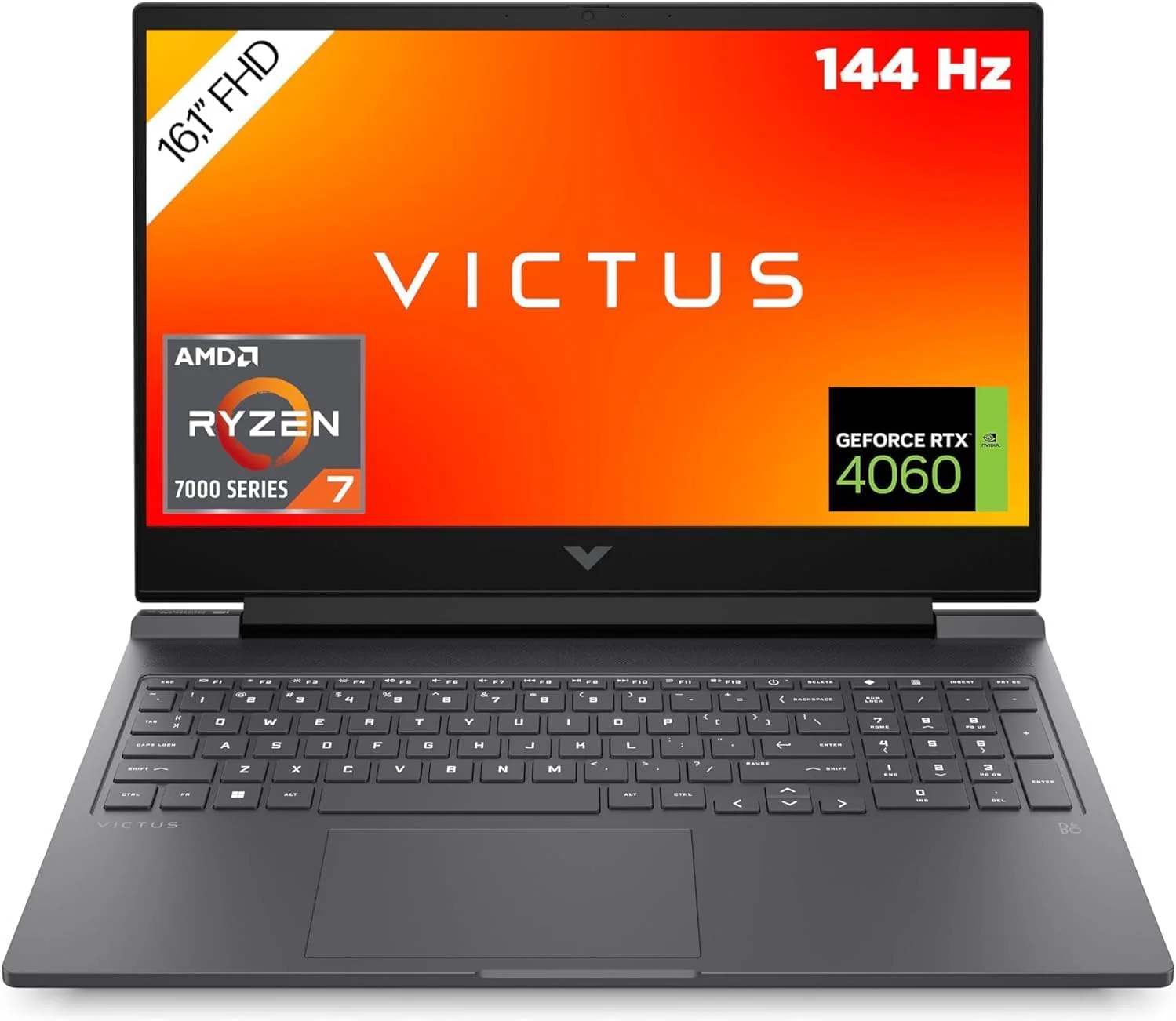 HP Victus Gaming Laptop | 16,1" FHD 144 Hz Display | AMD Ryzen 7-7840HS | 16 GB DDR5 | 512 GB SSD | NVIDIA GeForce RTX 4060 | Windows 11 | QWERTZ | Schwarz | HyperX Pulsefire Haste 2 Wireless Black - Image 5