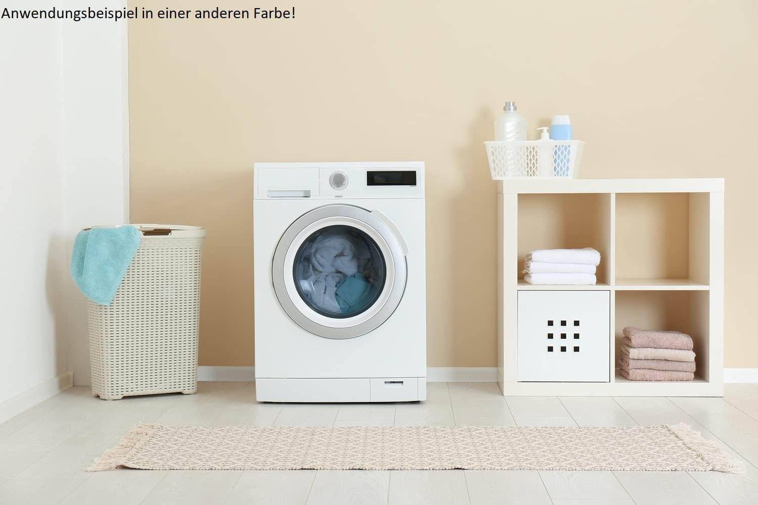 HRB Wäschekorb mit Deckel Rattan, Wäscheaufbewahrung aus Kunststoff, Wäsche Sortierer (65 L - Eckig, Anthrazit) - Image 6