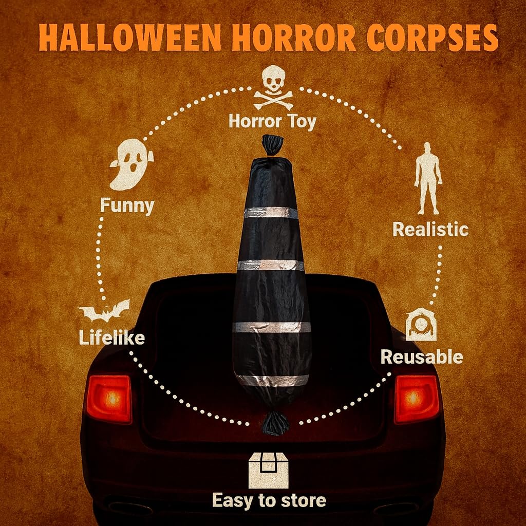 HSSPYY Halloween Horror-Requisite 150cm Aufblasbare Horror-Figur im Leichensack DIY Party Zubehör – Einfach & Wiederverwendbar Schockierendes Halloween-Erlebnis Gestalten - Image 3