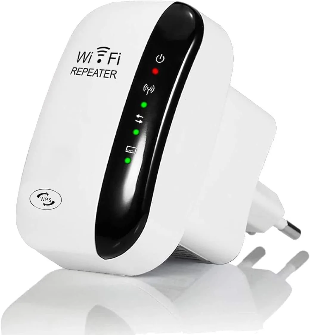 HSYWBC WLAN Repeater, WLAN Amplifier 300 Mbit/s 2.4 GHz WiFi Range Extender, Fast Ethernet Port, WPS Button, EU Plug, Mini WLAN Amplifier Receiver Compatible with All WLAN Devices ate