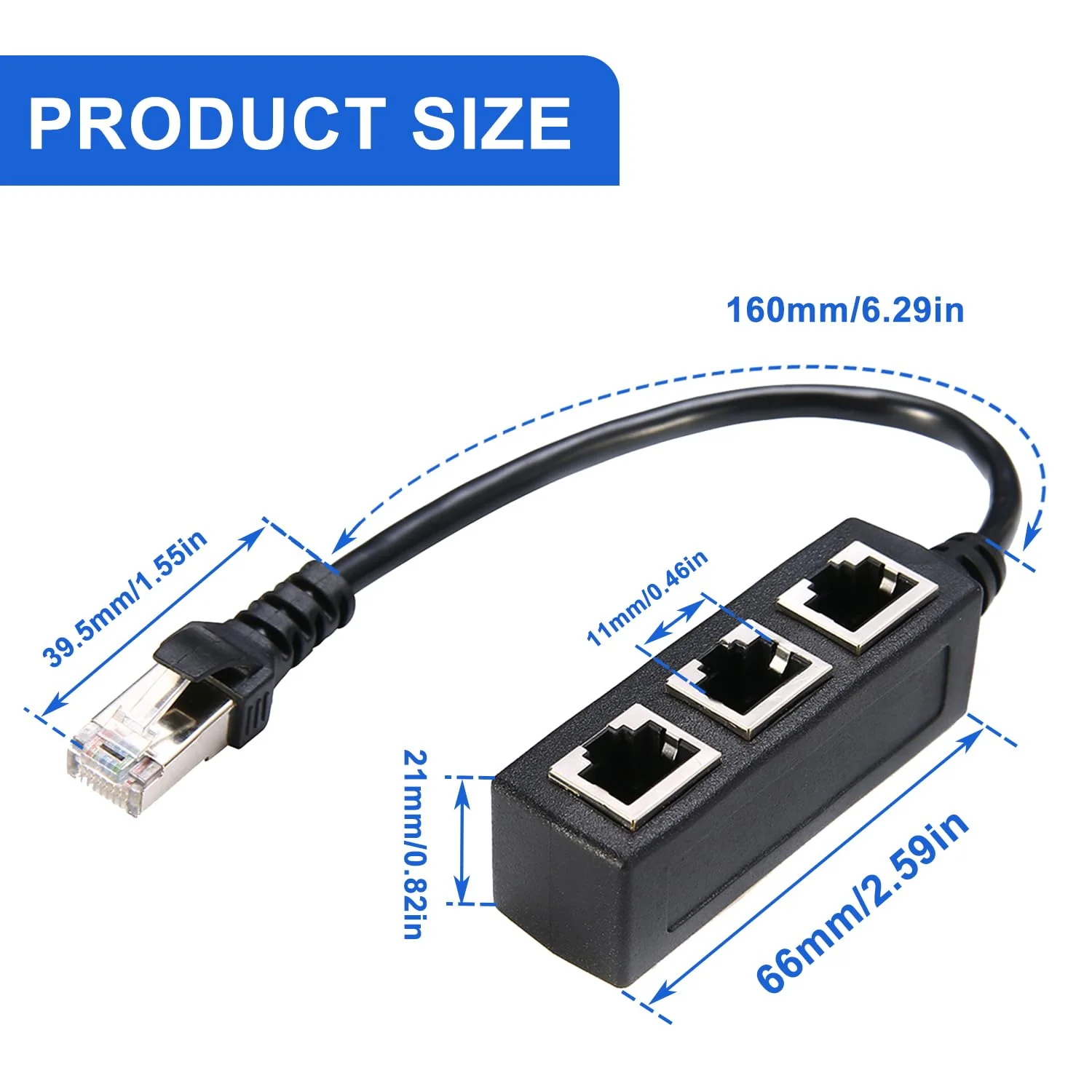 HUAREW RJ45 Ethernet Splitterkabel 1 Stecker auf 3 Buchsen LAN Ports Ethernet Splitter Adapter für Cat5 Cat5e Cat6 Cat7 3-Port Ethernet Verlängerungskabel Netzwerkerweiterung - Image 5
